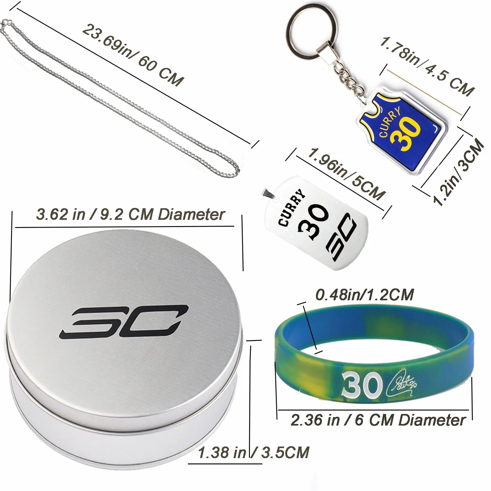 Pulseras de silicona de baloncesto, juego de regalo con llavero y collar para hombre