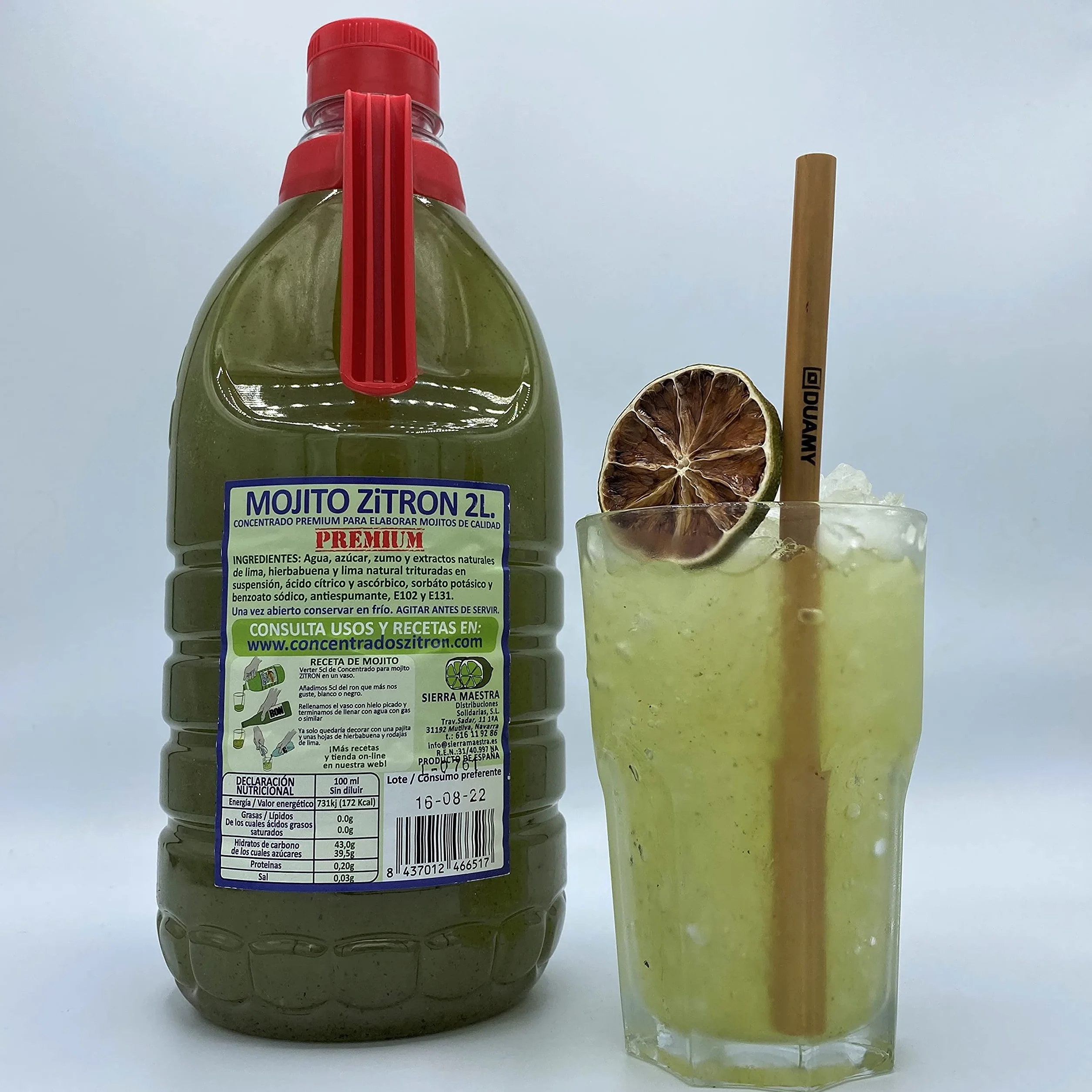 2 LITROS Concetrado de Mojito premium | Preparado para mojito | Mojito preparado - ZITROMAC Soluciones Cítricas