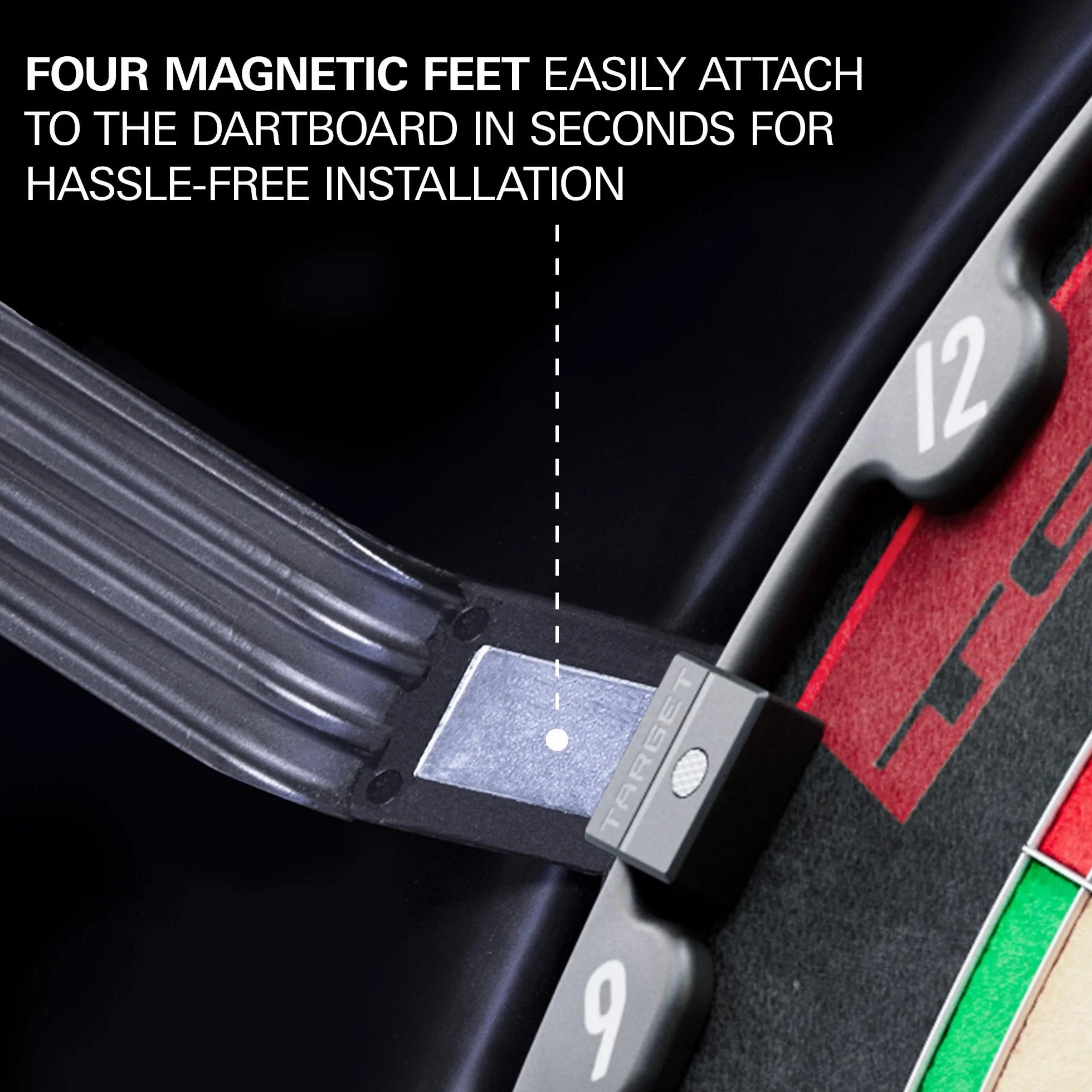 Target Darts Corona Vision Dartboard System Iluminación LED Blanco con Pies Magnéticos