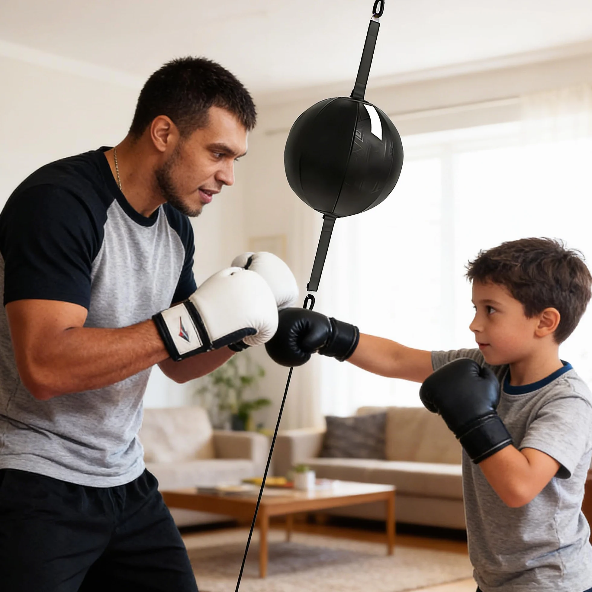 Bola de Velocidad Colgante de Boxeo con Cuerda de Amortiguación, Juego de Entrenamiento de Doble Extremo