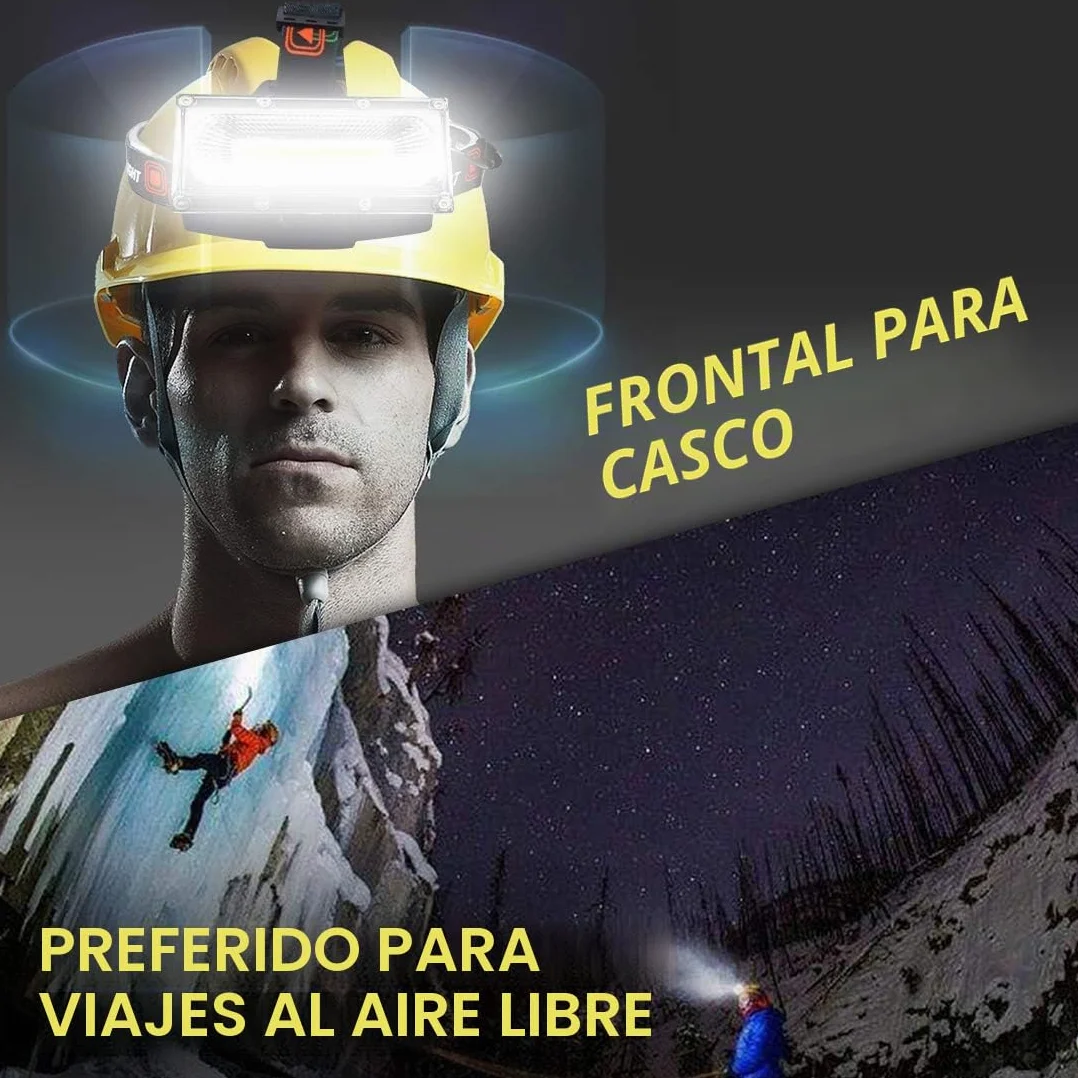 LETOUR Linterna Frontal Recargable COB Alto Brillo Impermeable Camping Trabajo
