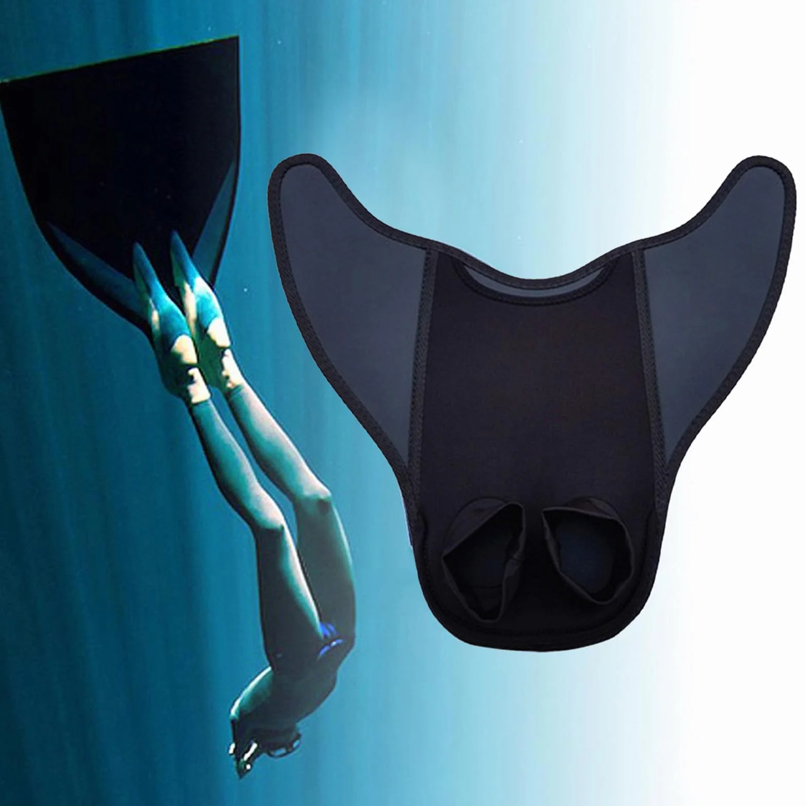 Aletas De Natación Piscina 48x44cm Sirena Para Adultos Ajustable Monoalina Entrenamiento Buceo Profesional