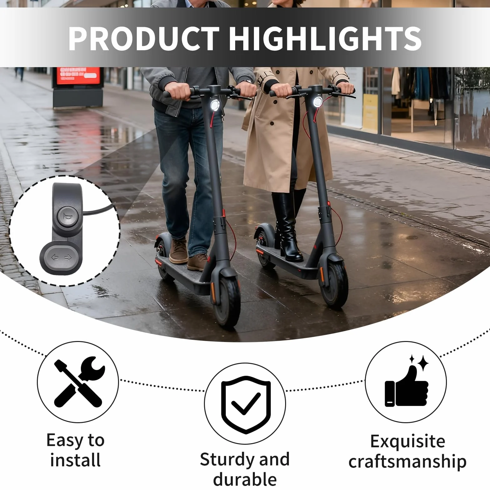 Jetstream 2 Interruptor de Intermitente Repuesto para Scooter Eléctrico