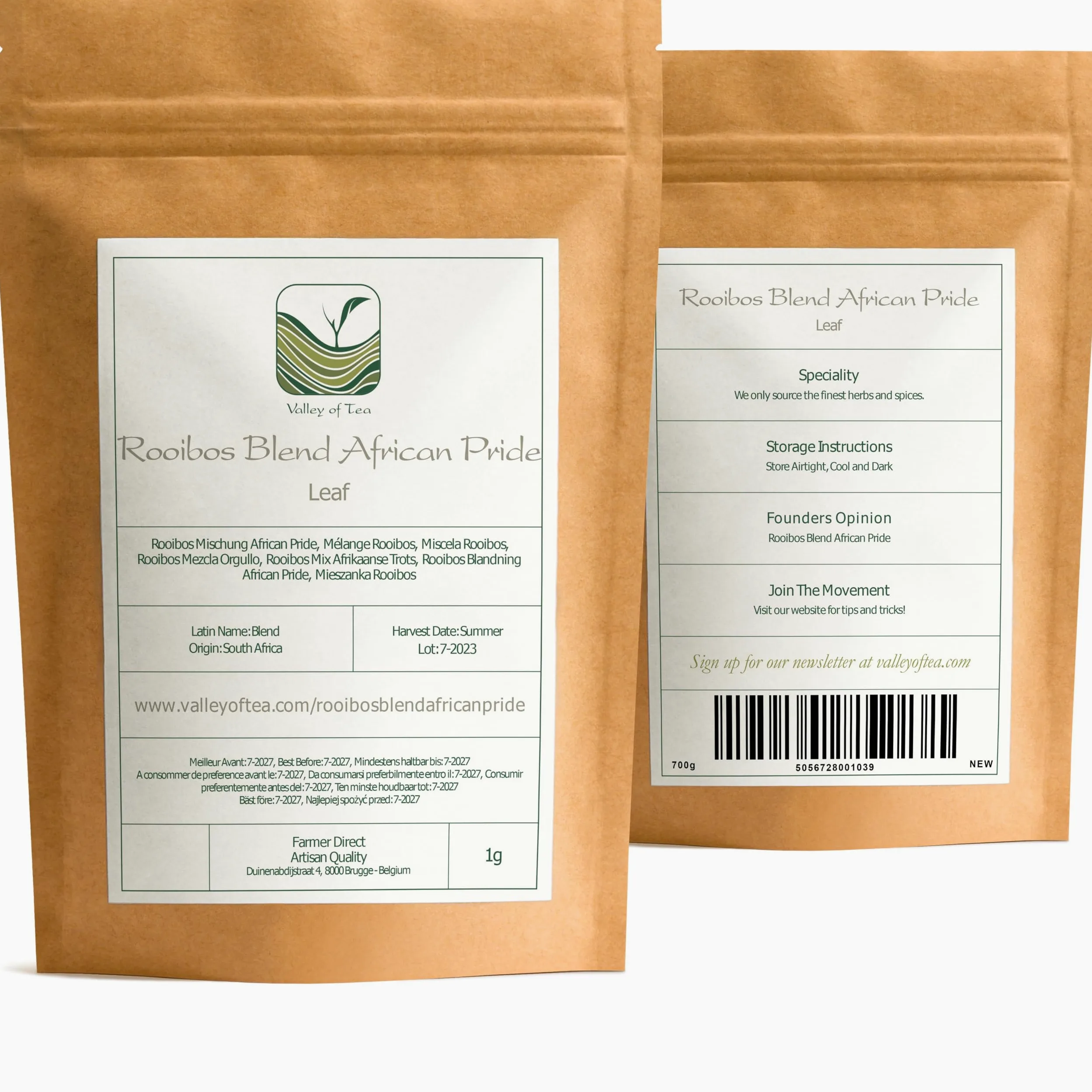 Rooibos Orgullo Africano Mezcla - Redbush Hoja Suelta - Pack Iniciación | cultivado en Sudáfrica con sabor dulce natural perfecto para infusión sin teína