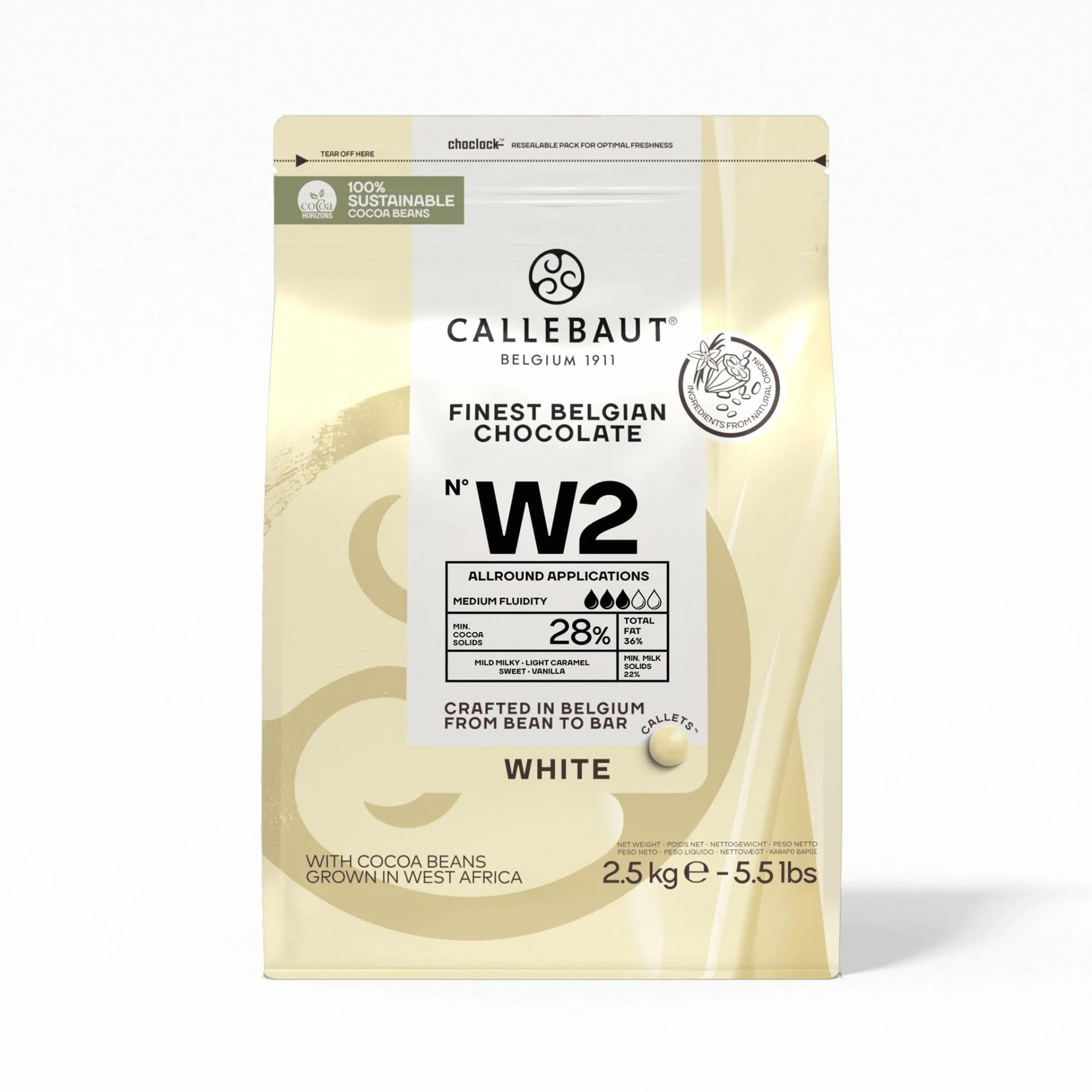 Callebaut Chocolate Blanco 2.5Kg Callets