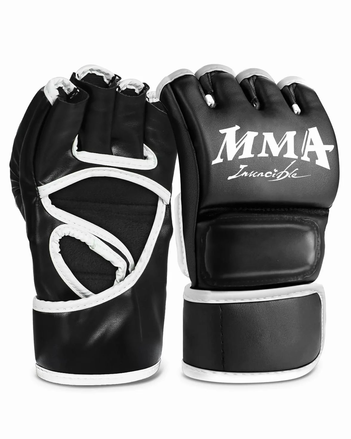 Guantillas MMA y Guantes de Boxeo Semidedos Ajustables Transpirables para Kickboxing Entrenamiento