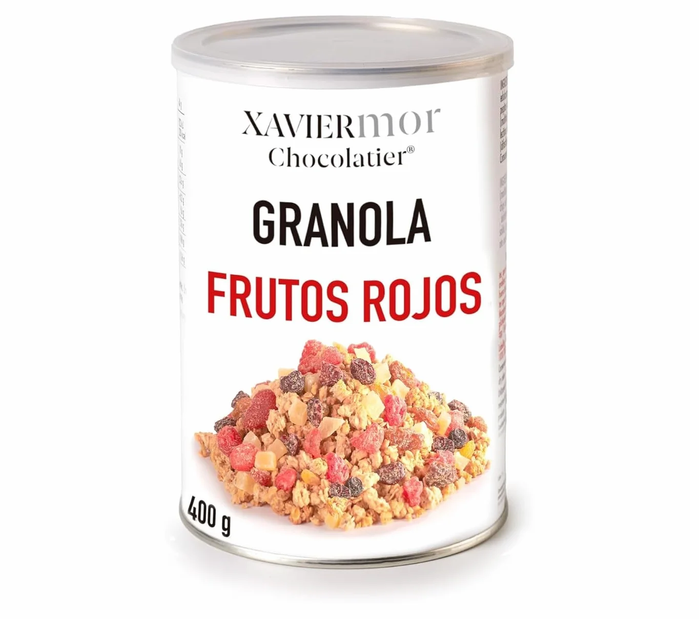 XAVIERMOR – Granola de Avena Crujiente con Frutos Rojos 400g – Desayuno Saludable con Alto Contenido en Proteínas y Fibra – Snack Fitness Nutritivo, Energía Sostenida y Saciedad Duradera