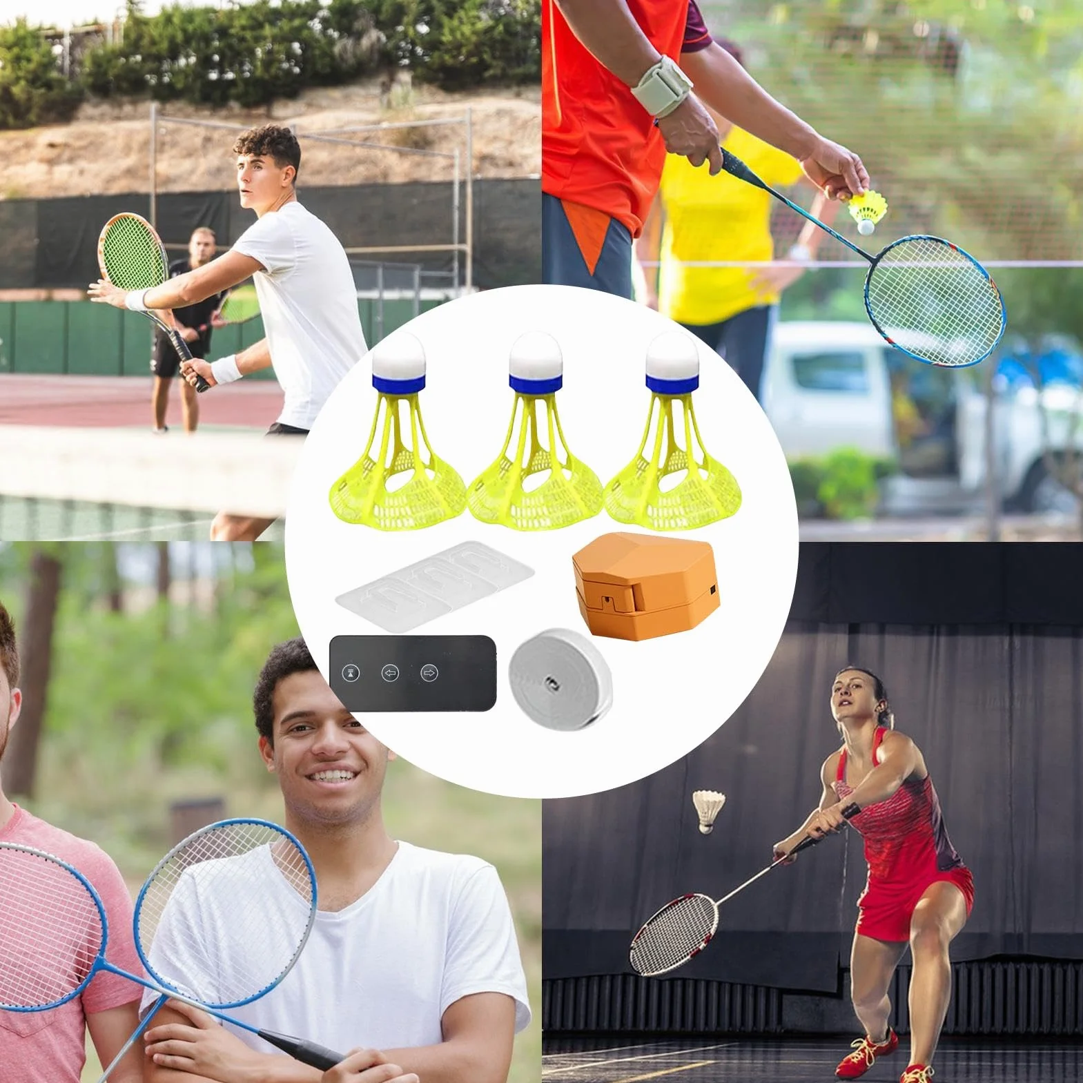 Entrenador De Bádminton Portátil Elástico Brillante Juego De Ayuda De Entrenamiento De Rebote