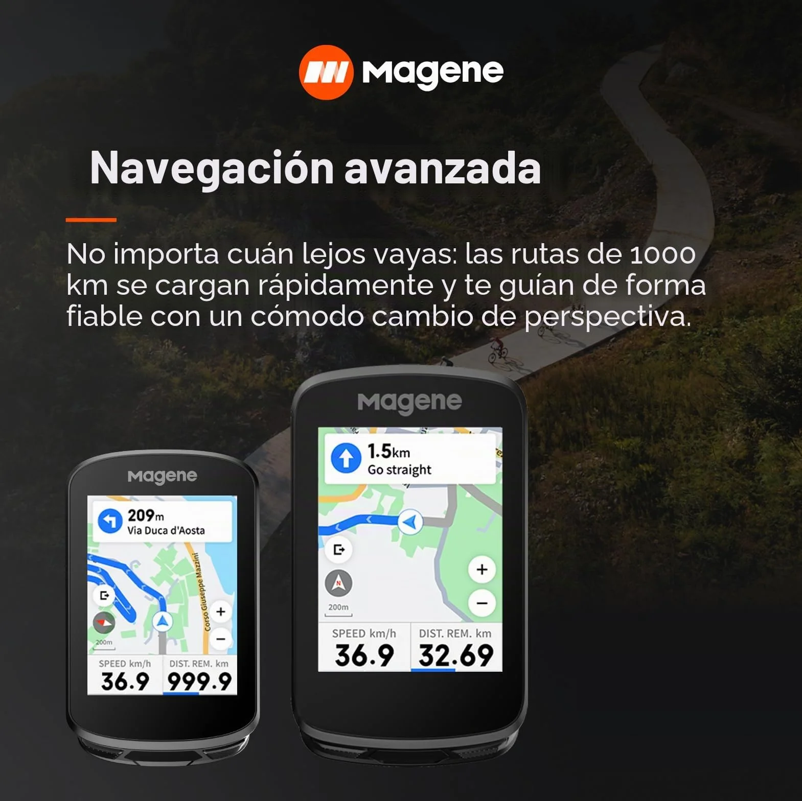 Magene C506 GPS Ciclocomputador Inalámbrico Pantalla Táctil Color Navegación Mapa WiFi Bluetooth IPX7