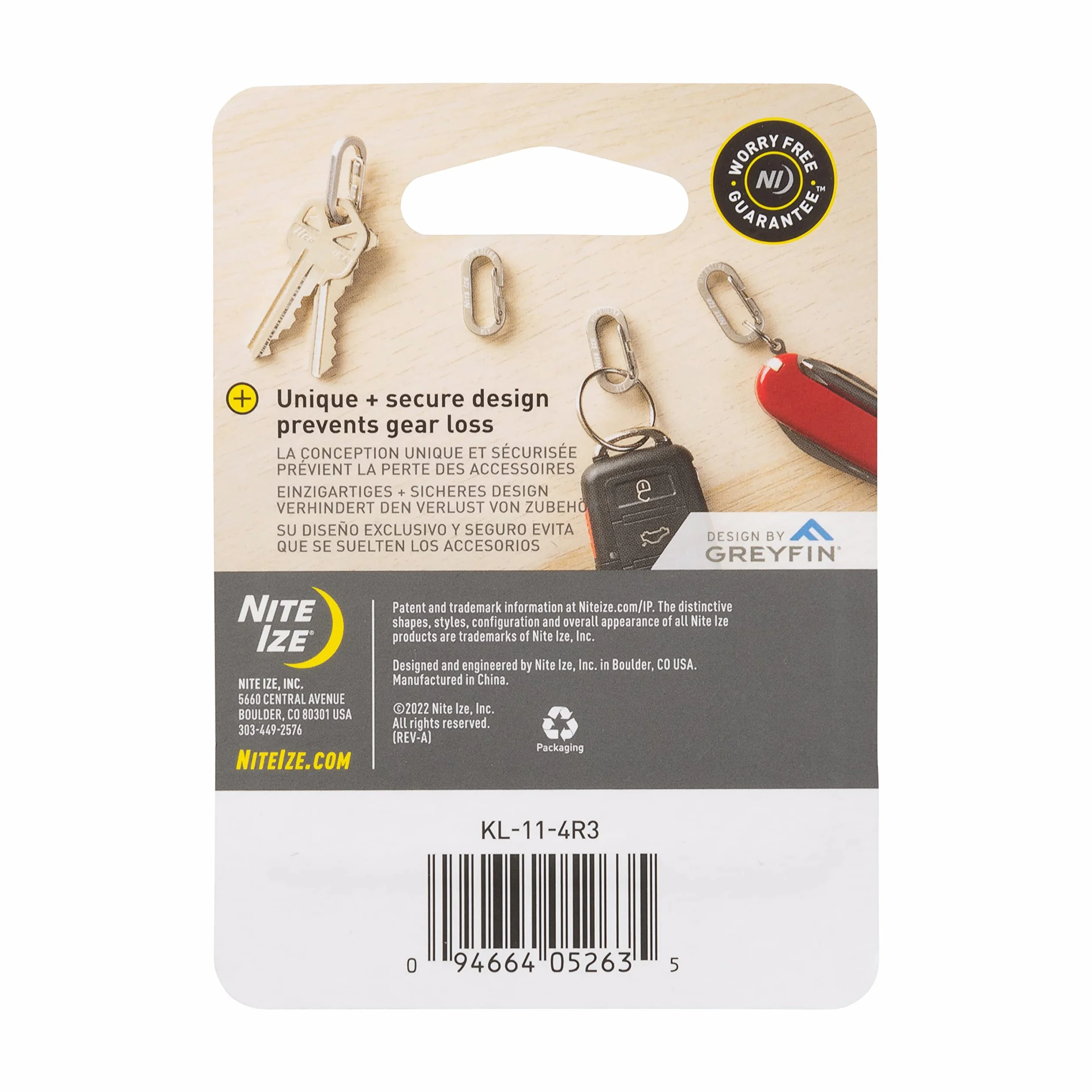 Nite IZE MicroLink Mosquetón de Acero Inoxidable Paquete de 4