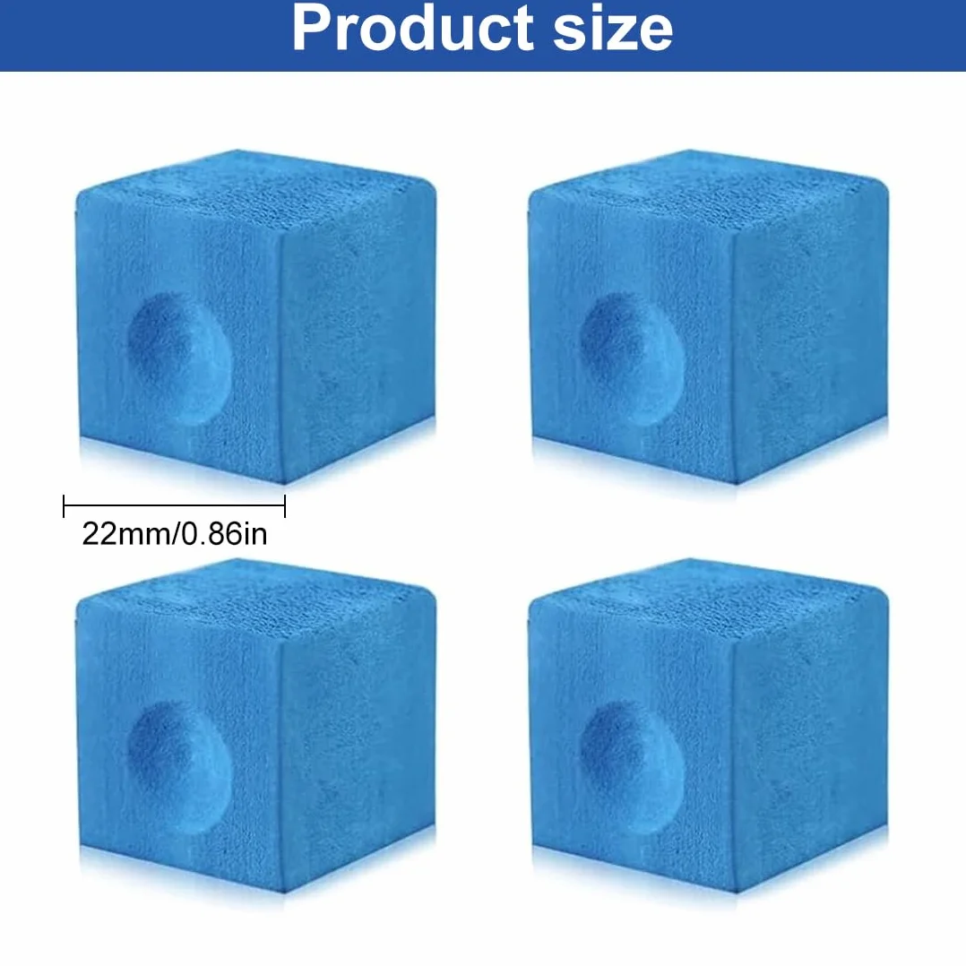 6 Piezas Tiza de Billar Profesional Azul