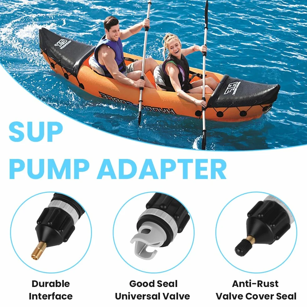 OFFCUP Adaptador de Válvula para Canoa, Bomba de Aire Sup Convertidor, Accesorios para Paddle Board Kayak Bote Inflable