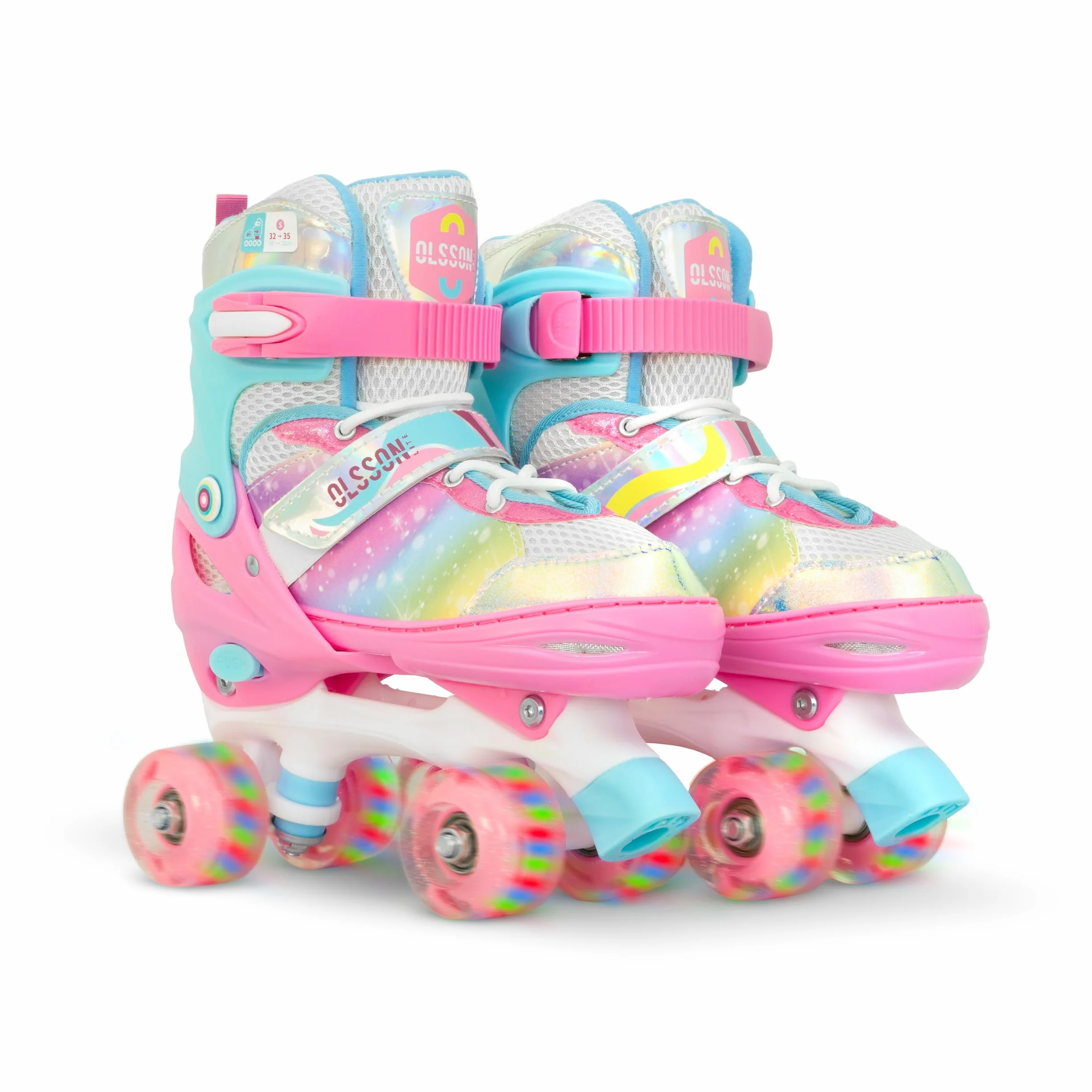 Patines OLSSON Blossom Niños 4 Ruedas con Luces ABEC 7 Carbono Talla Ajustable 28-35