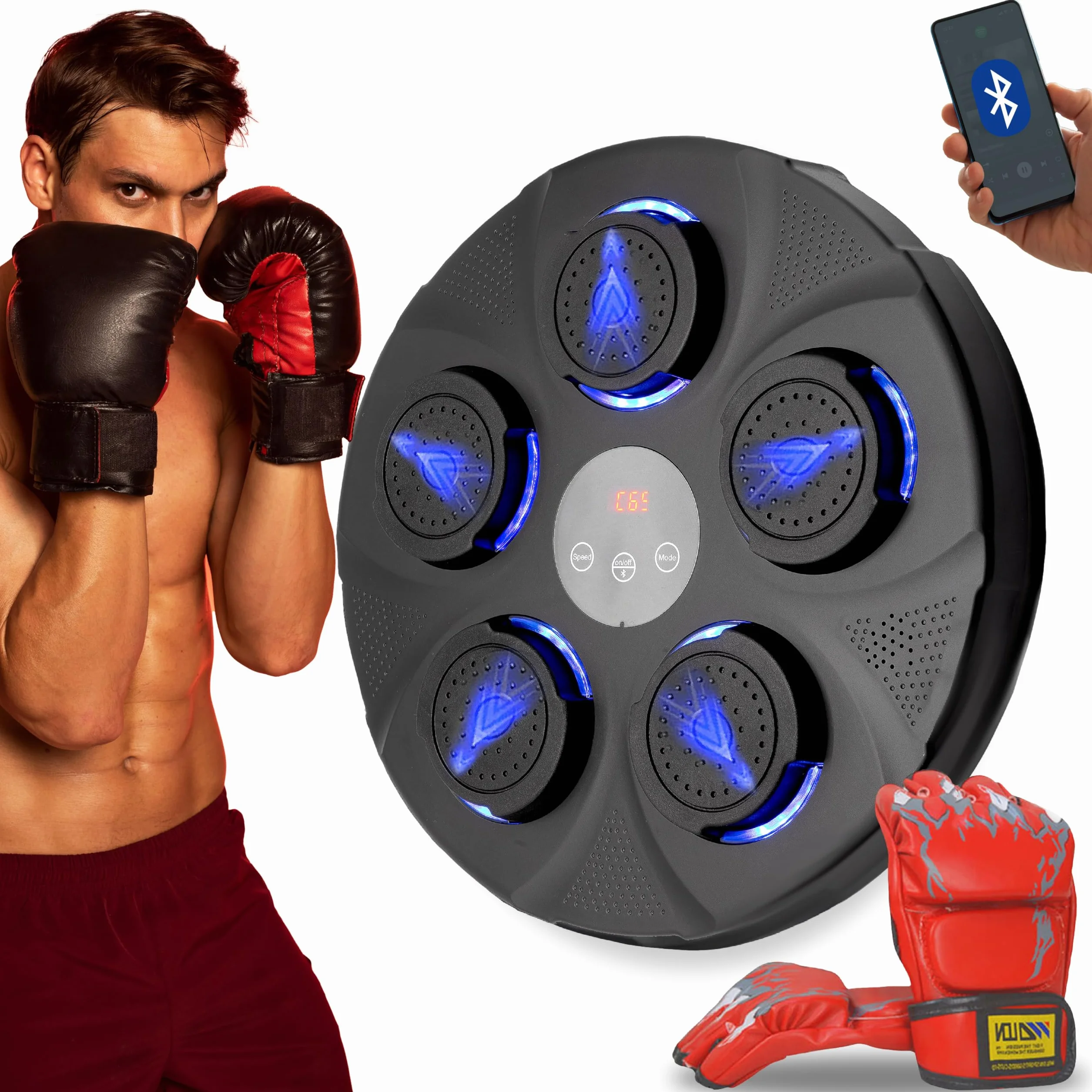 Máquina de Boxeo Musical con Guantes para Niños y Adultos