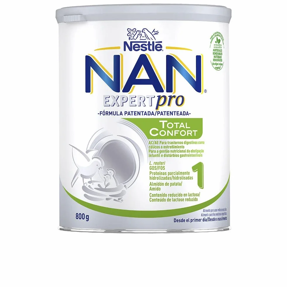 Nestlé NAN TOTAL CONFORT 1 - Leche especial para bebés con trastornos digestivos leves tales como cólicos o estreñimientos - bote de 800g