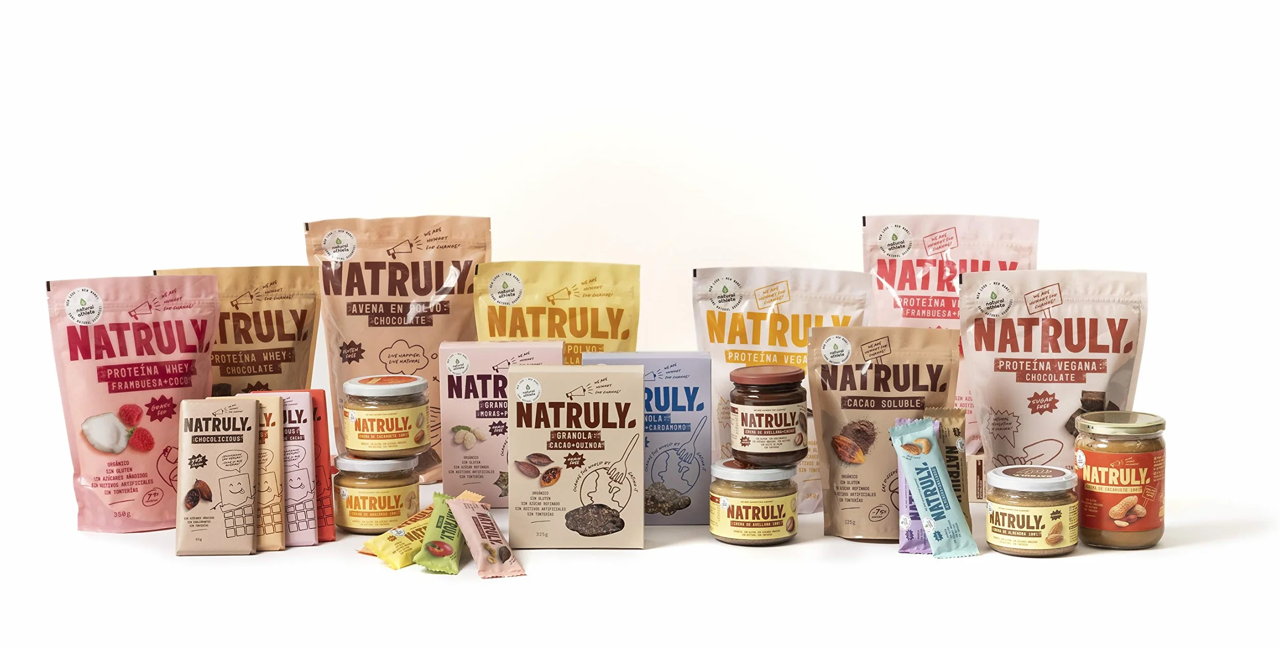 NATRULY Granola BIO Frutos Secos y Semillas Sin Cereales Sin Gluten Sin Azúcar Refinado Vegana Arándanos Pack 3x325g