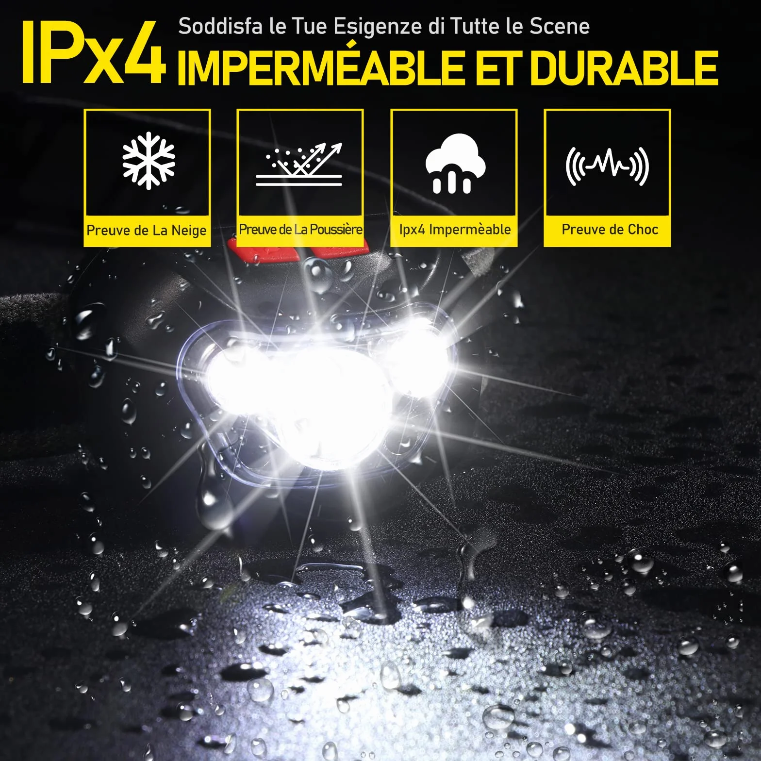 Linterna Frontal LED Potente de 6 Modos 500 LM Ajustable 30° para Lectura Ciclismo