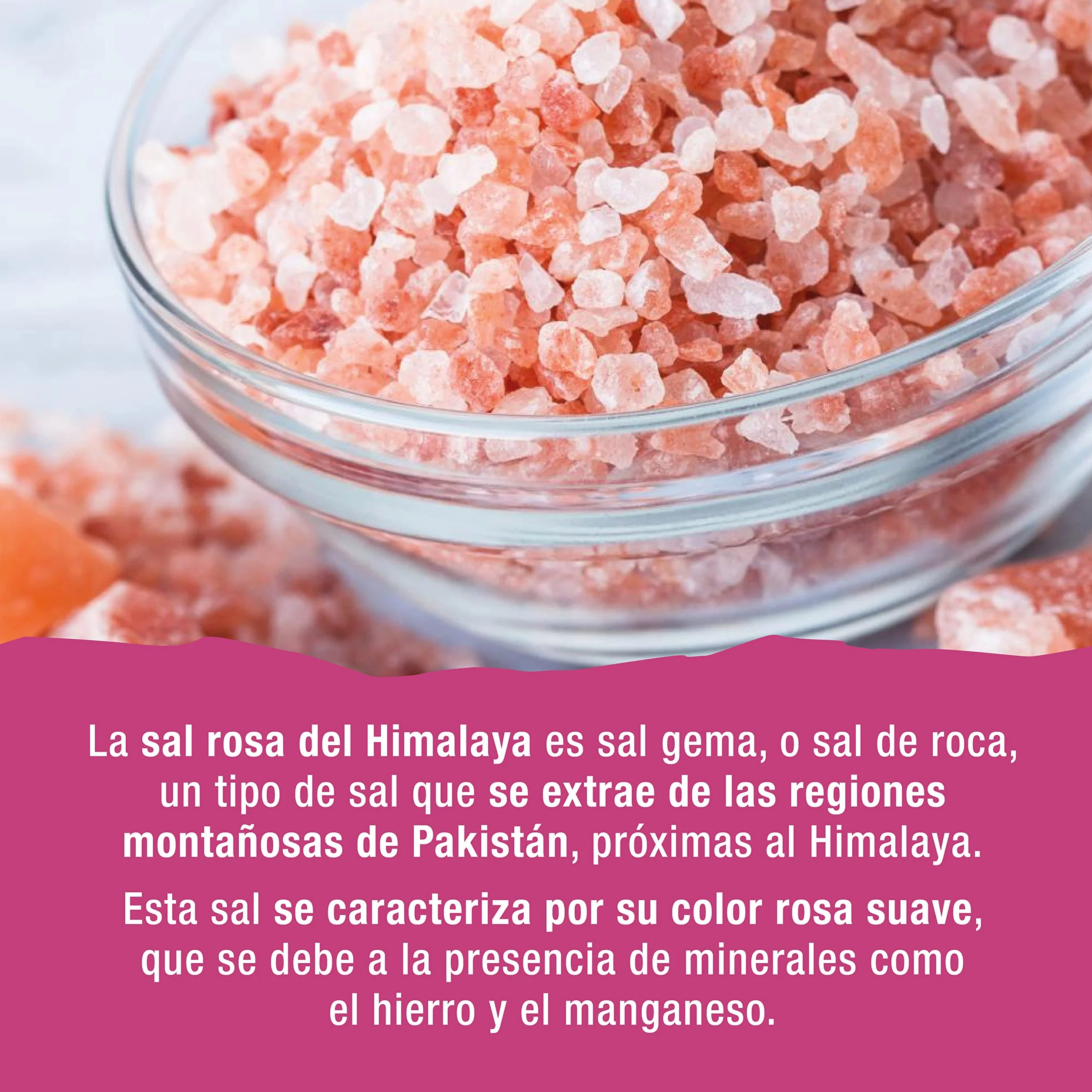 Sal Rosa Del Himalaya, Fina, 100% Natural, Sin Aditivos, Sin Refinado. Mayor Contenido En Oligoelementos. Para Sazonar Y Condimentar. Origen: Punjab, Pakistán.