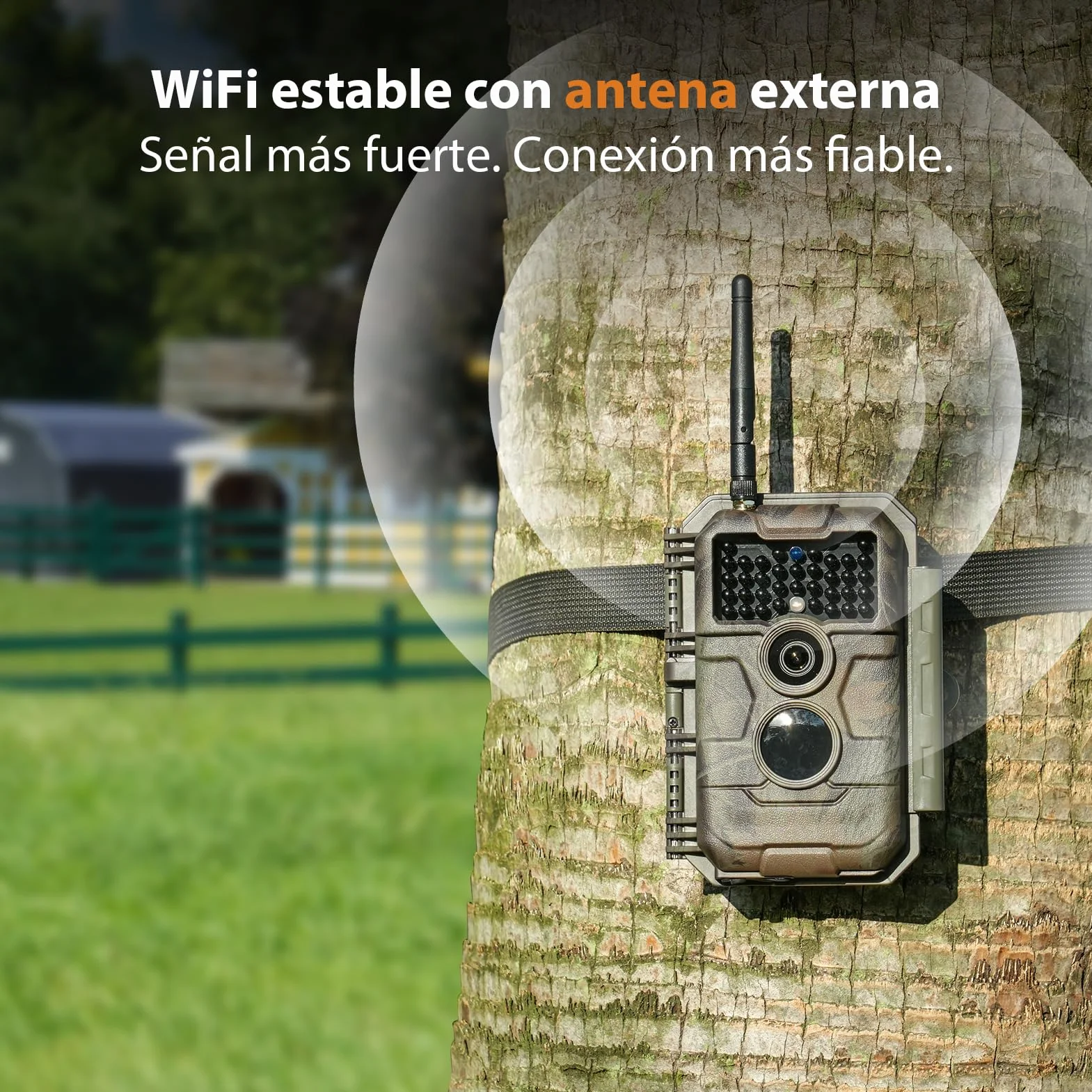 GardePro E6 Câmaras de Caça WiFi con Antena y App 48MP 1296P H.264 Vidéo, Camara Fototrampeo con Alcance de Visión Nocturna de 25m y Amplio Campo de Visión de 110°