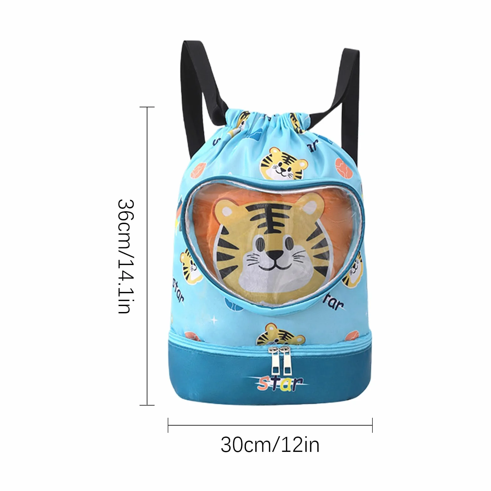 Mochila Impermeable para Niños Bolsa de Natación Compartimento Seco/Húmedo Ligera Cordón Playa Piscina Viajes