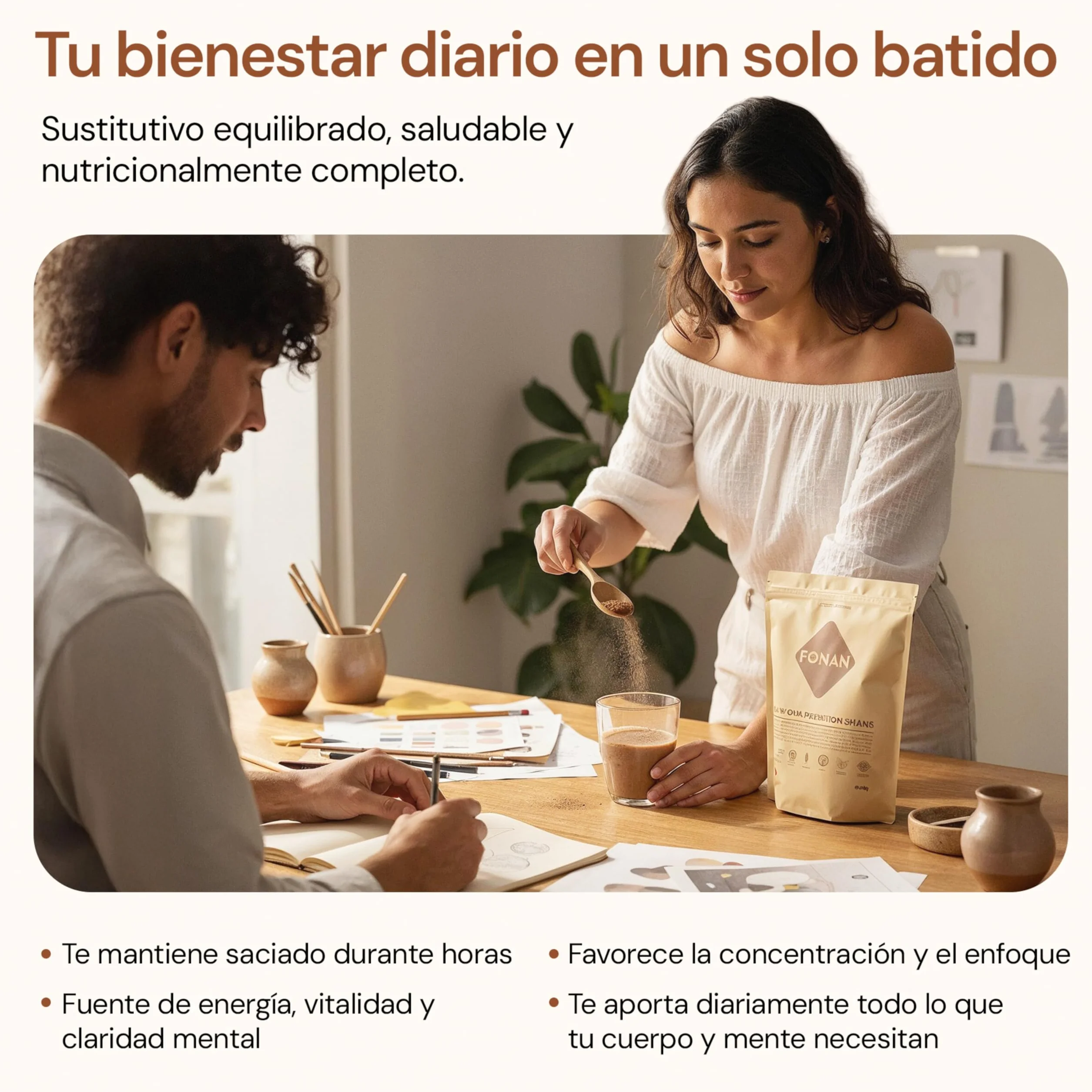 FONAN Batidos Sustitutivos de Comida y Desayuno con Enzimas DigeZyme y Probioticos - Batidos Saciantes Completos y Sanos con Proteina, Carbohidratos, Vitaminas, Minerales y Superalimentos COOKIES
