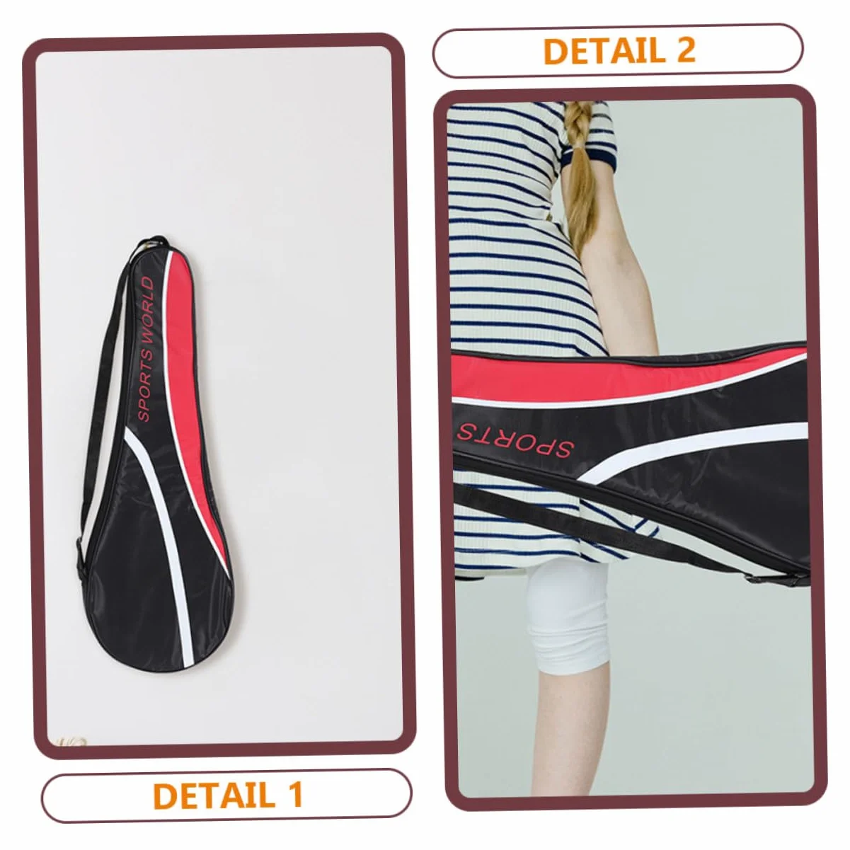 Bolsa Portátil Resistente Tela Oxford para 2 Raquetas de Bádminton