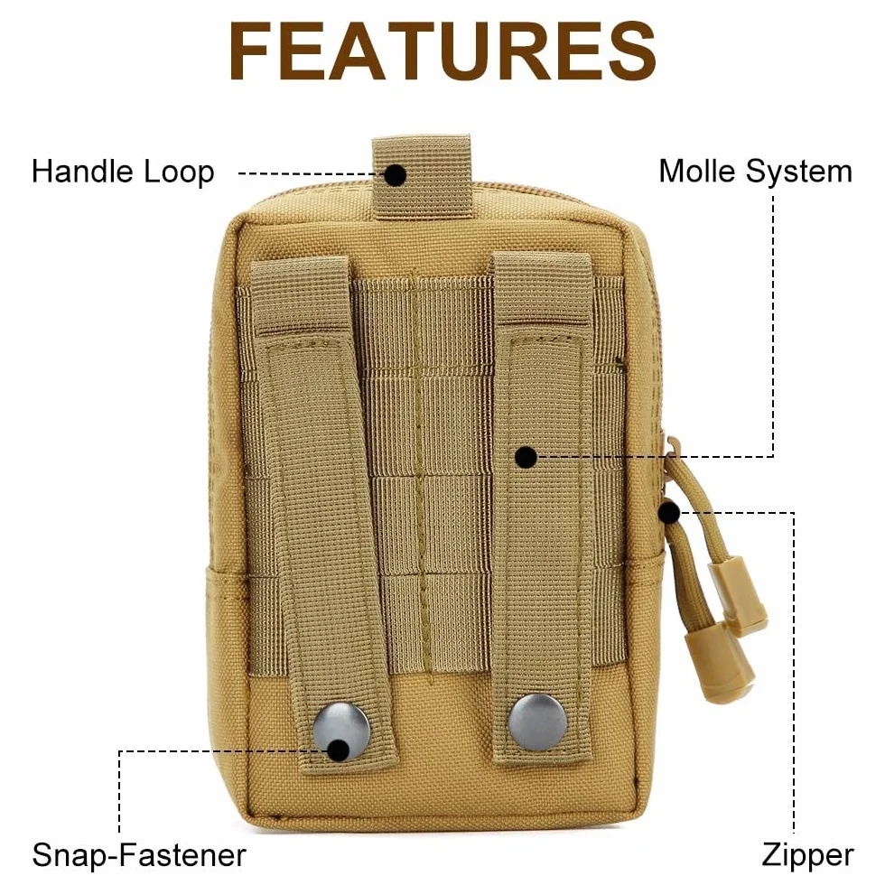 Bolsa táctica lateral para perro, nailon 1000D Molle, arnés táctico