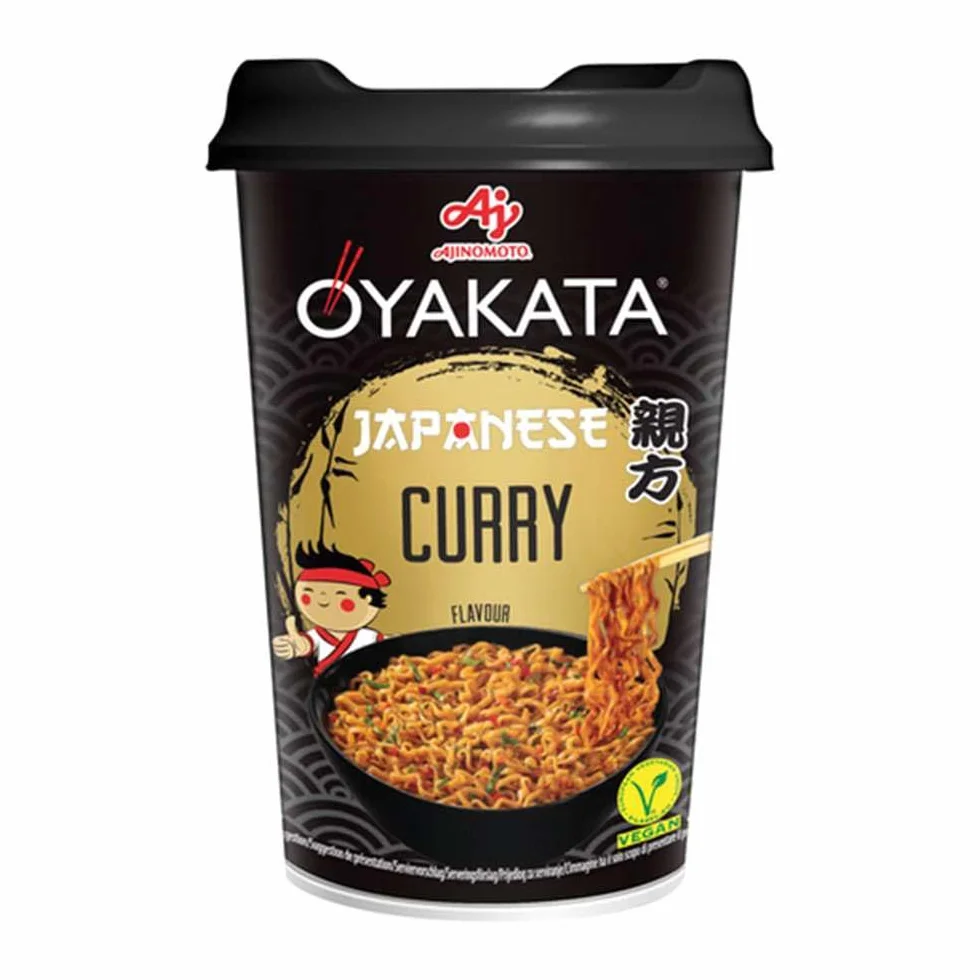 Fideos instantáneos curry japonés en vaso 90 g Pack 3 unidades, noodles rápidos listos en 3 min para casa oficina viajes