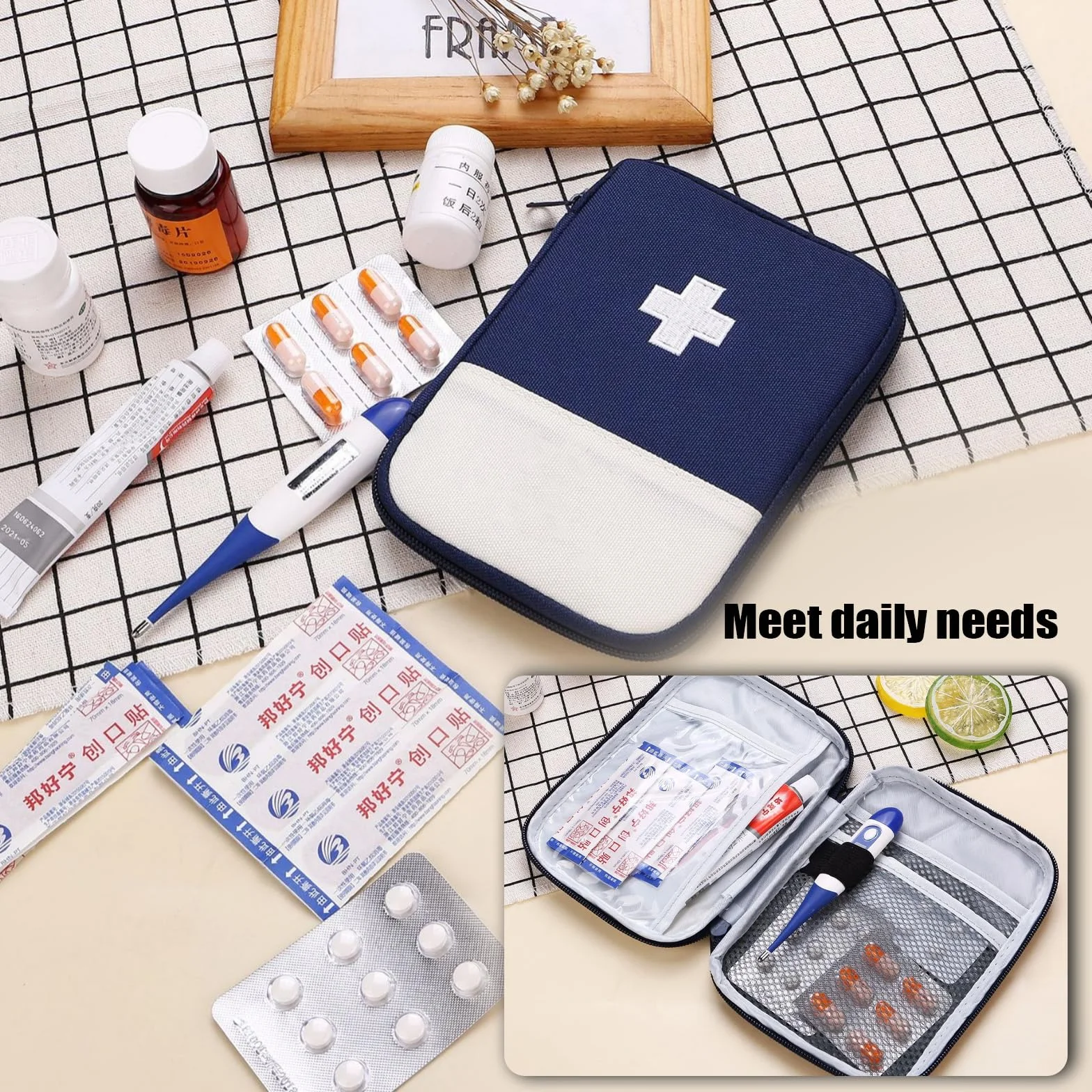 Botiquín de Primeros Auxilios 3 Pcs, Bolsa de Medicina de Viaje, Mini Kit de Supervivencia Médico