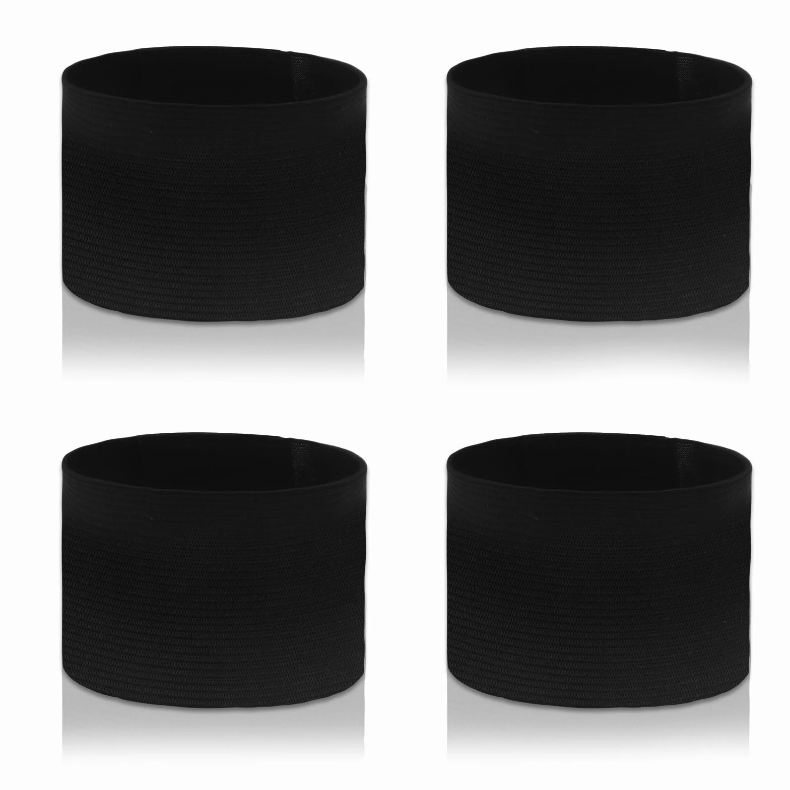 Banda de luto 4 piezas venda negra capitán fútbol pulsera elástica ajustable líder deportivas equipo baloncesto voleibol