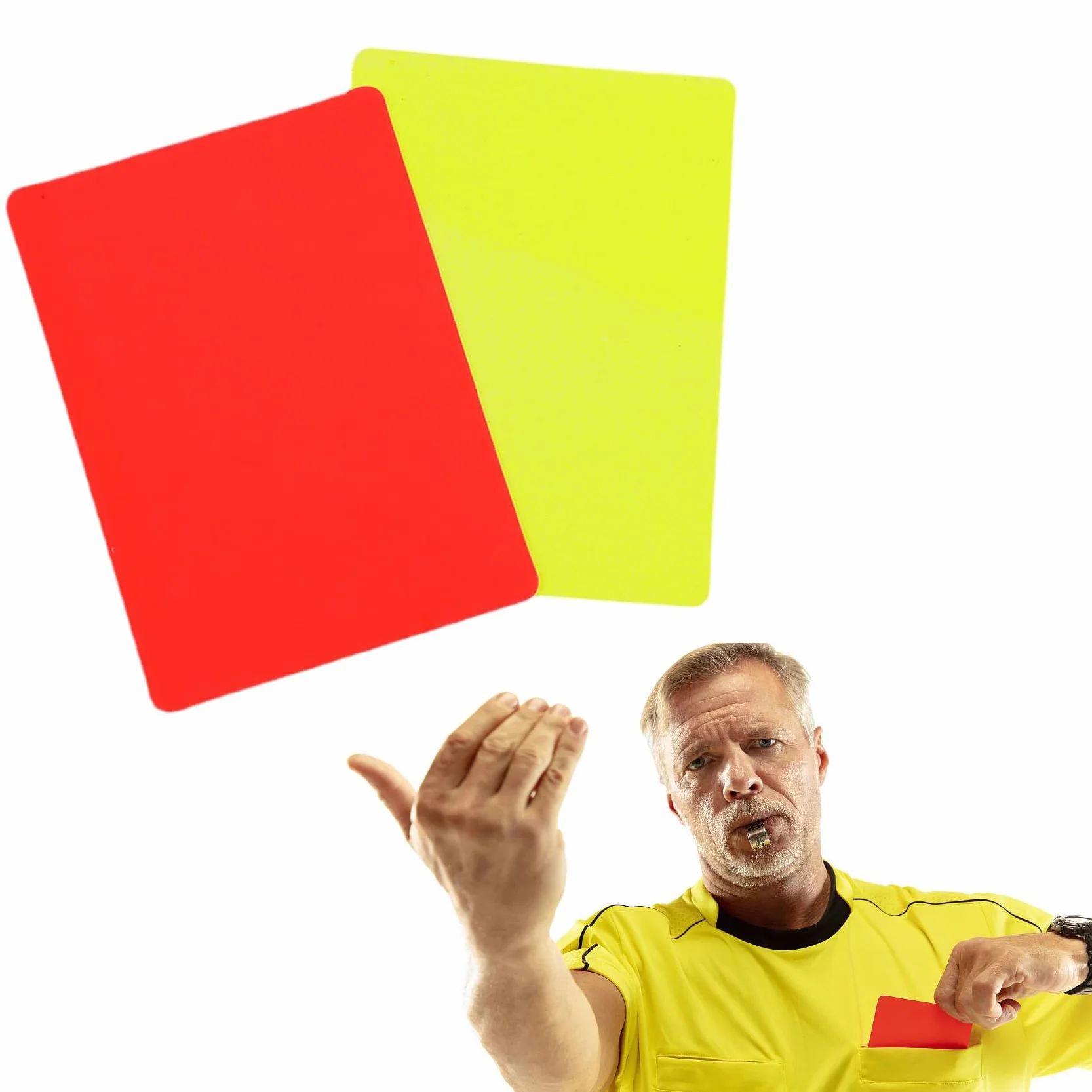 Tarjetas de Árbitro de Fútbol PVC Roja y Amarilla