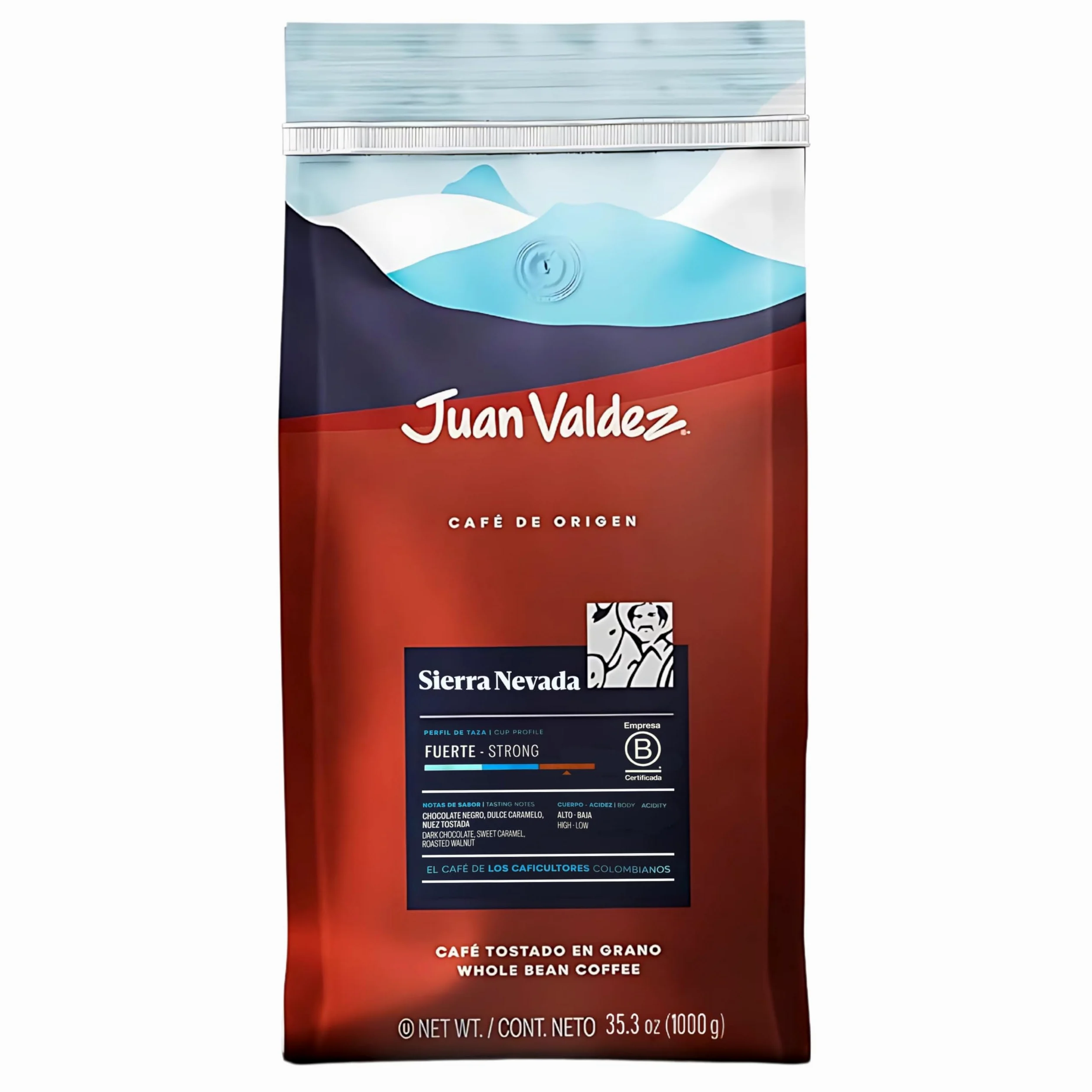 Juan Valdez - Sierra Nevada | Café Tostado en Grano, Fuerte - 1KG