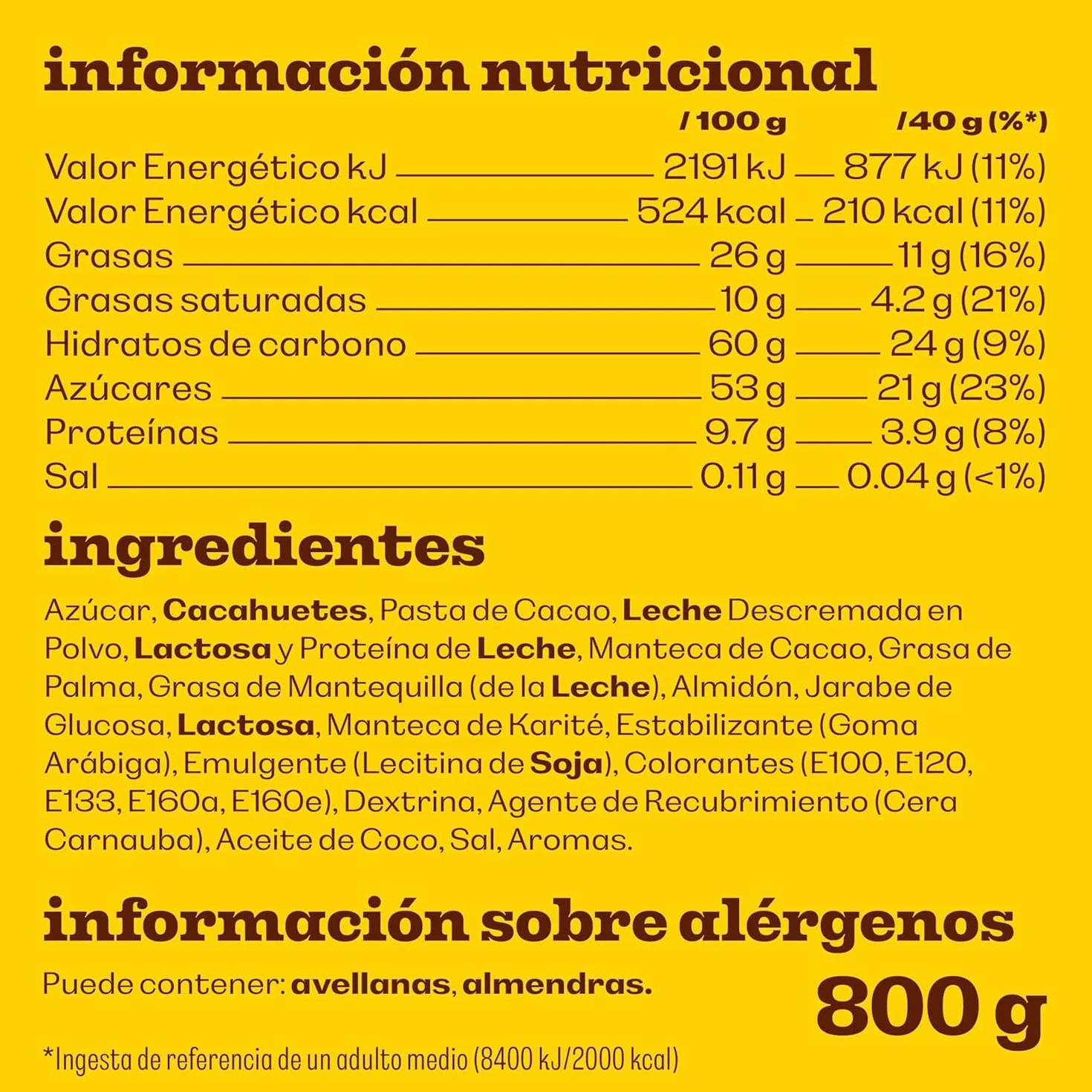M&M's Peanut, Snack de Bolitas de Cacahuete y Chocolate con Leche, Chocolatina Regalo, ideal para compartir viendo una peli (800g)