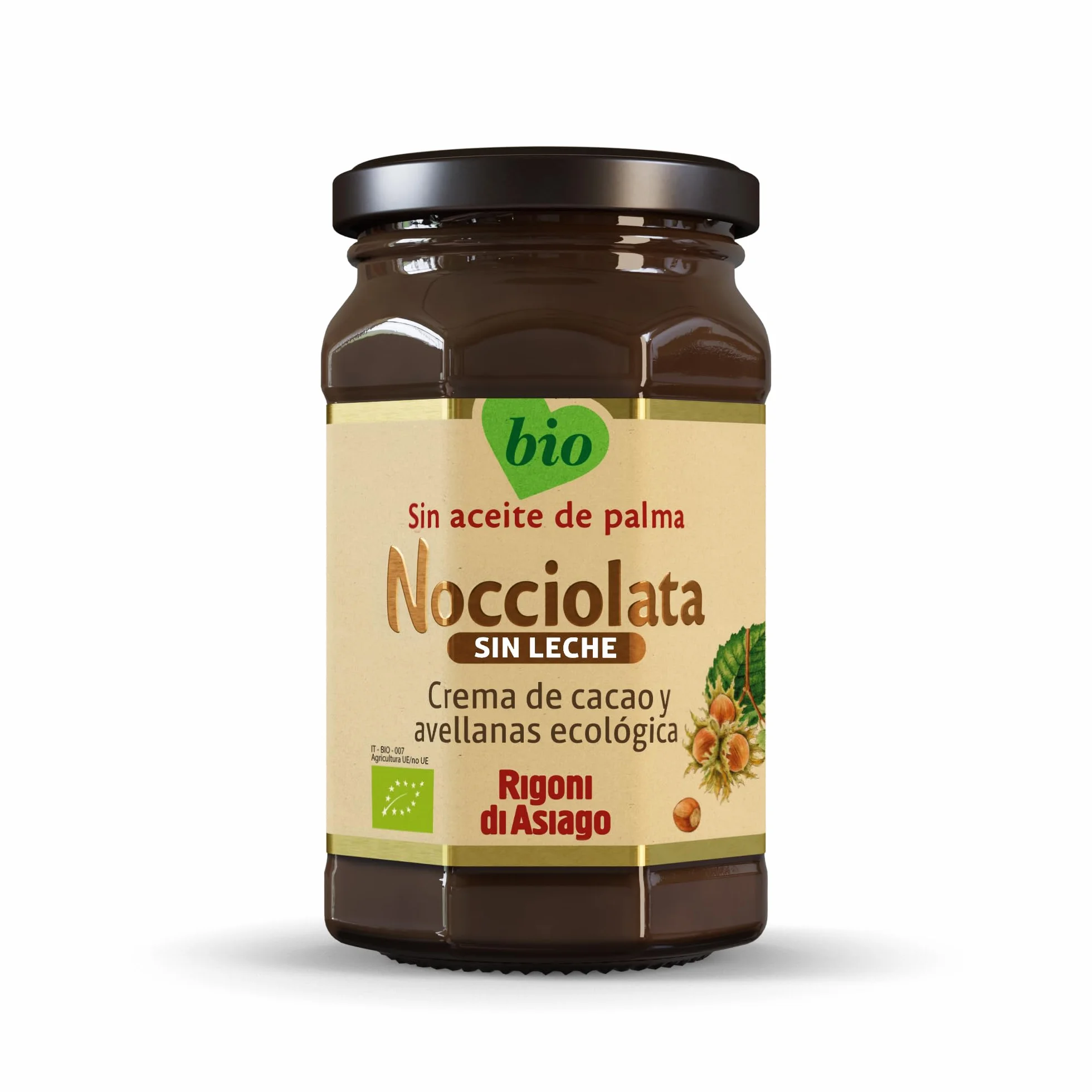 RIGONI DI ASIAGO - Nocciolata Sin Leche, Crema de Cacao y Avellanas Ecológico - 250g