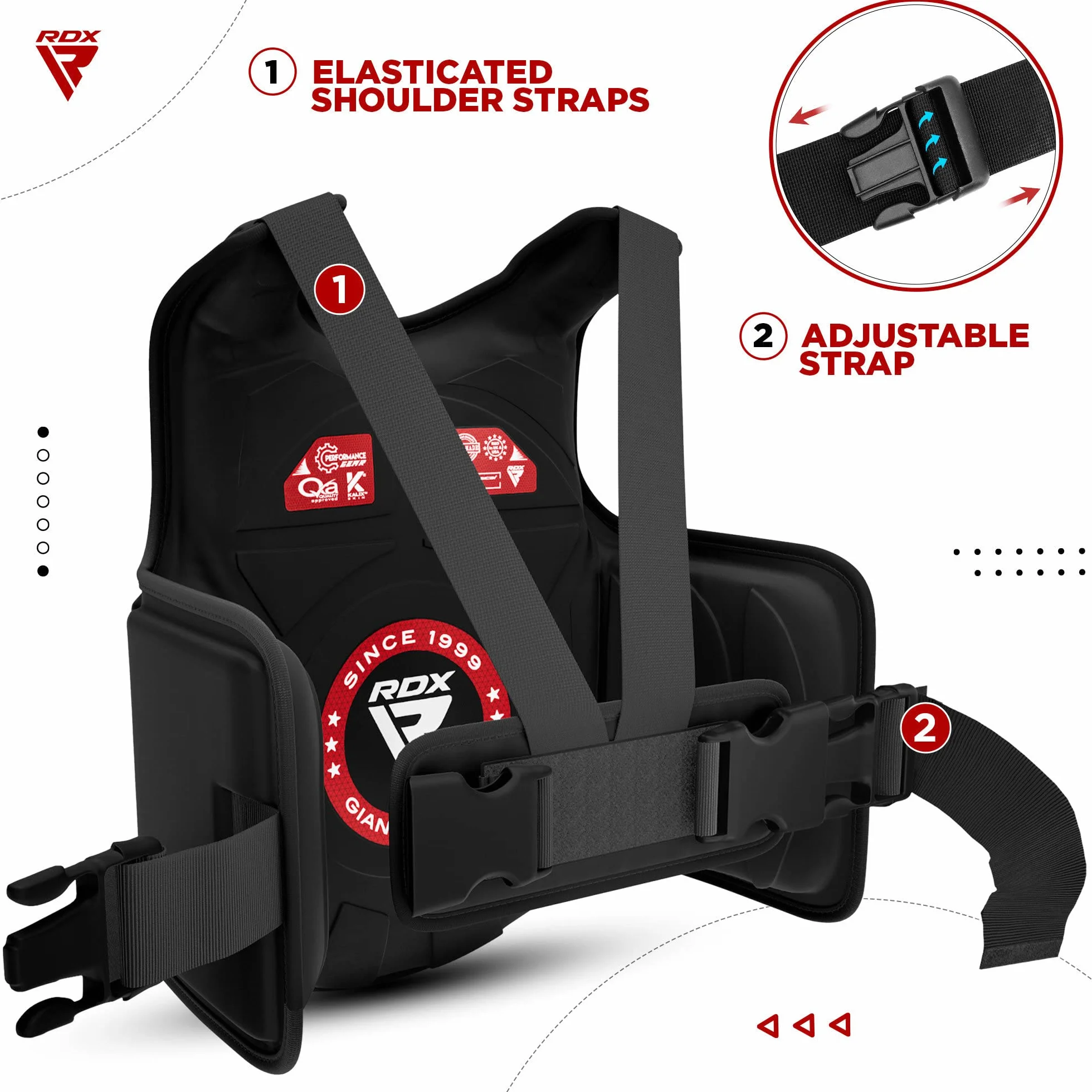 RDX Protector de Pecho Maya Hide Cuero Acolchado Ajustable para Muay Thai, Artes Marciales, Kickboxing