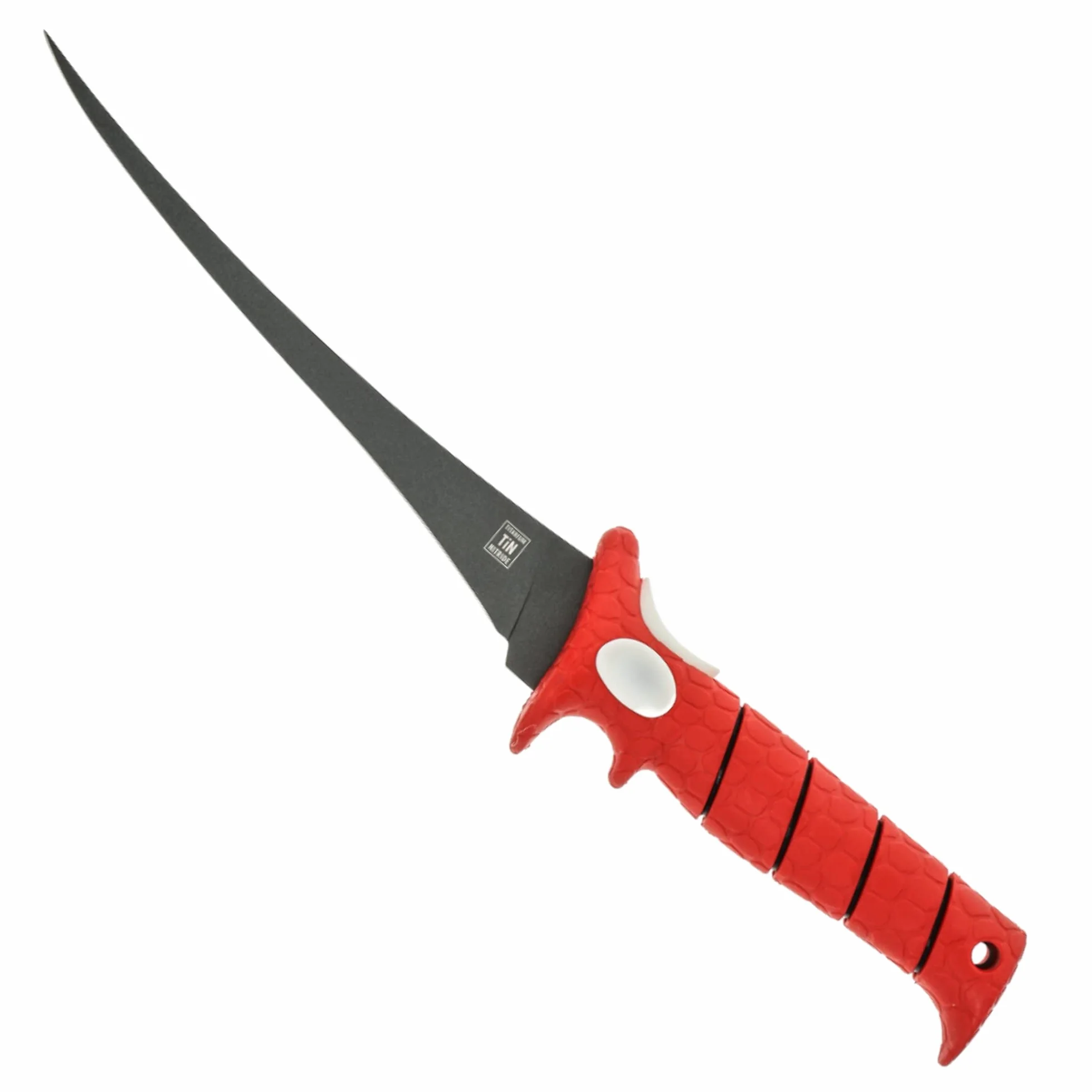 Cuchilla de acero inoxidable antiadherente con mango antideslizante para pesca, barcos y caza