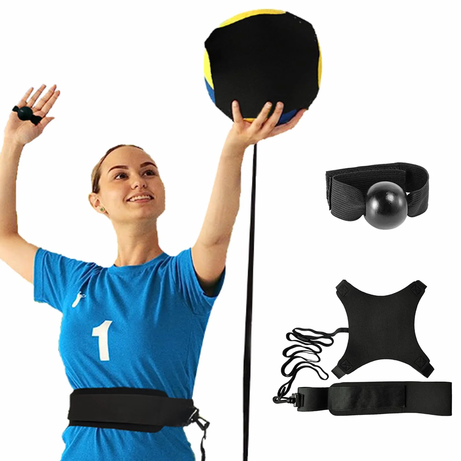 Aisny Voleibol Kit de Entrenamiento Banda de Resistencia Cinturón Ajustable