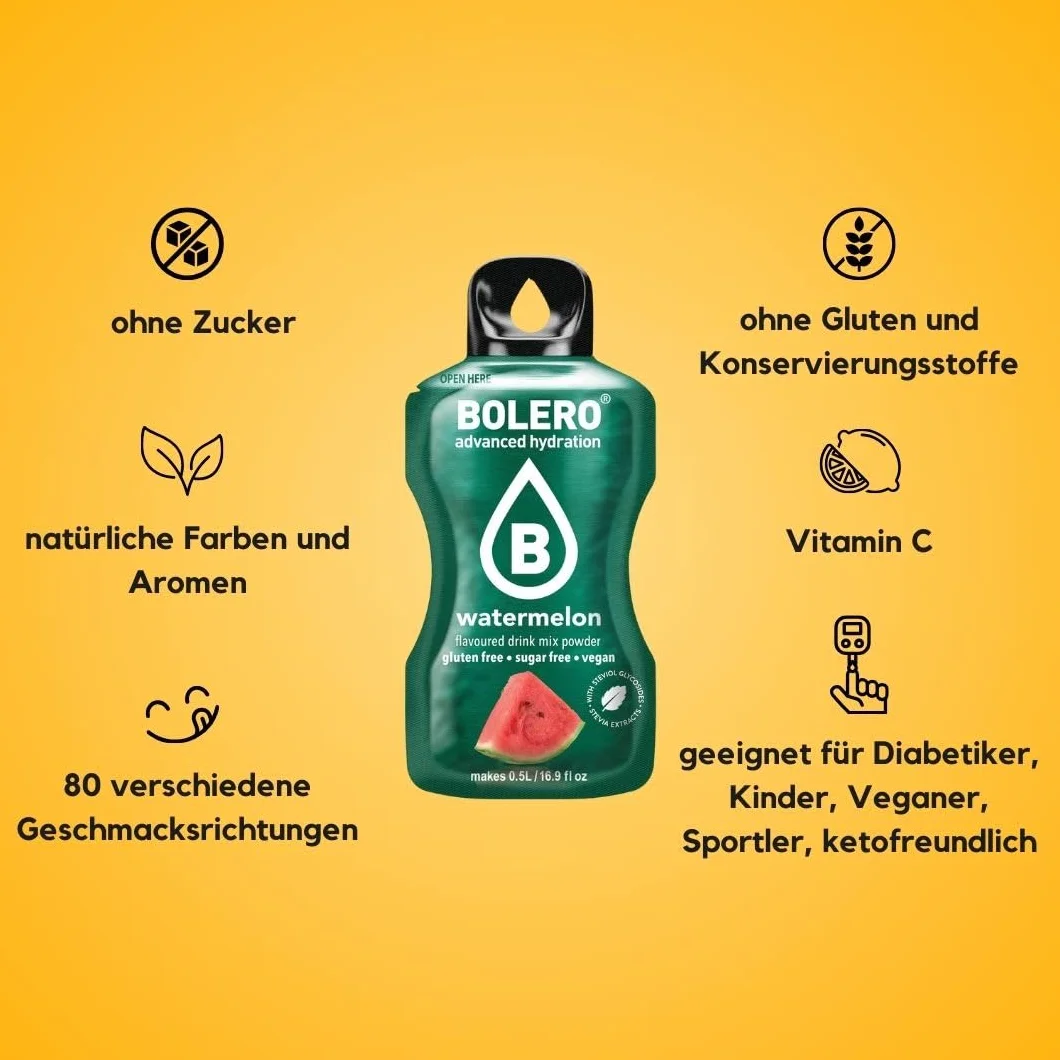 Bolero Drinks Mix Bebida en polvo, 79 unidades (75 x 9 g, 3 x 8 g, 1 x 7 g), sin azúcar, endulzado con stevia, todos los sabores