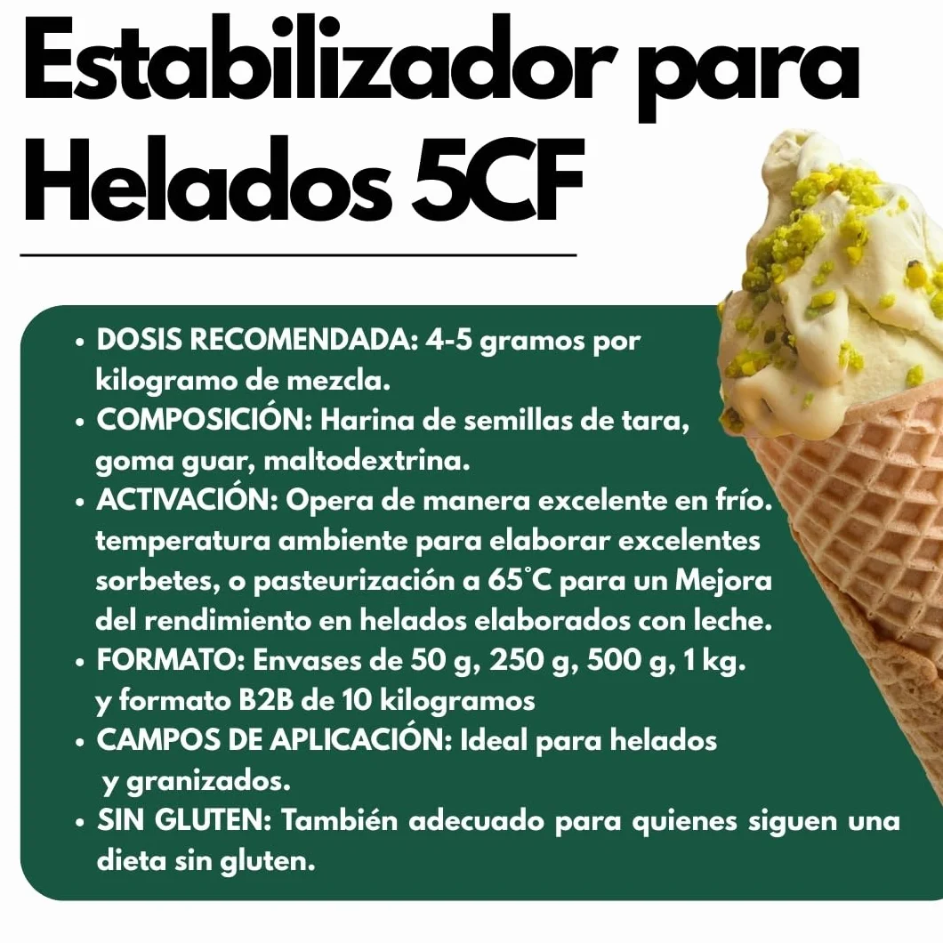 Saporepuro NEUTRO ESTABILIZANTE para helados y sorbetes 500 gr con harina de tara y guar