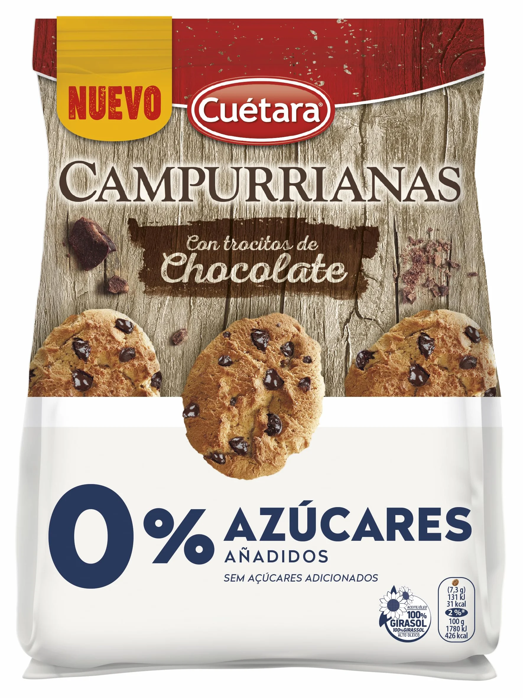 Campurrianas con Pepitas de Choco 0% azúcares - Cuétara