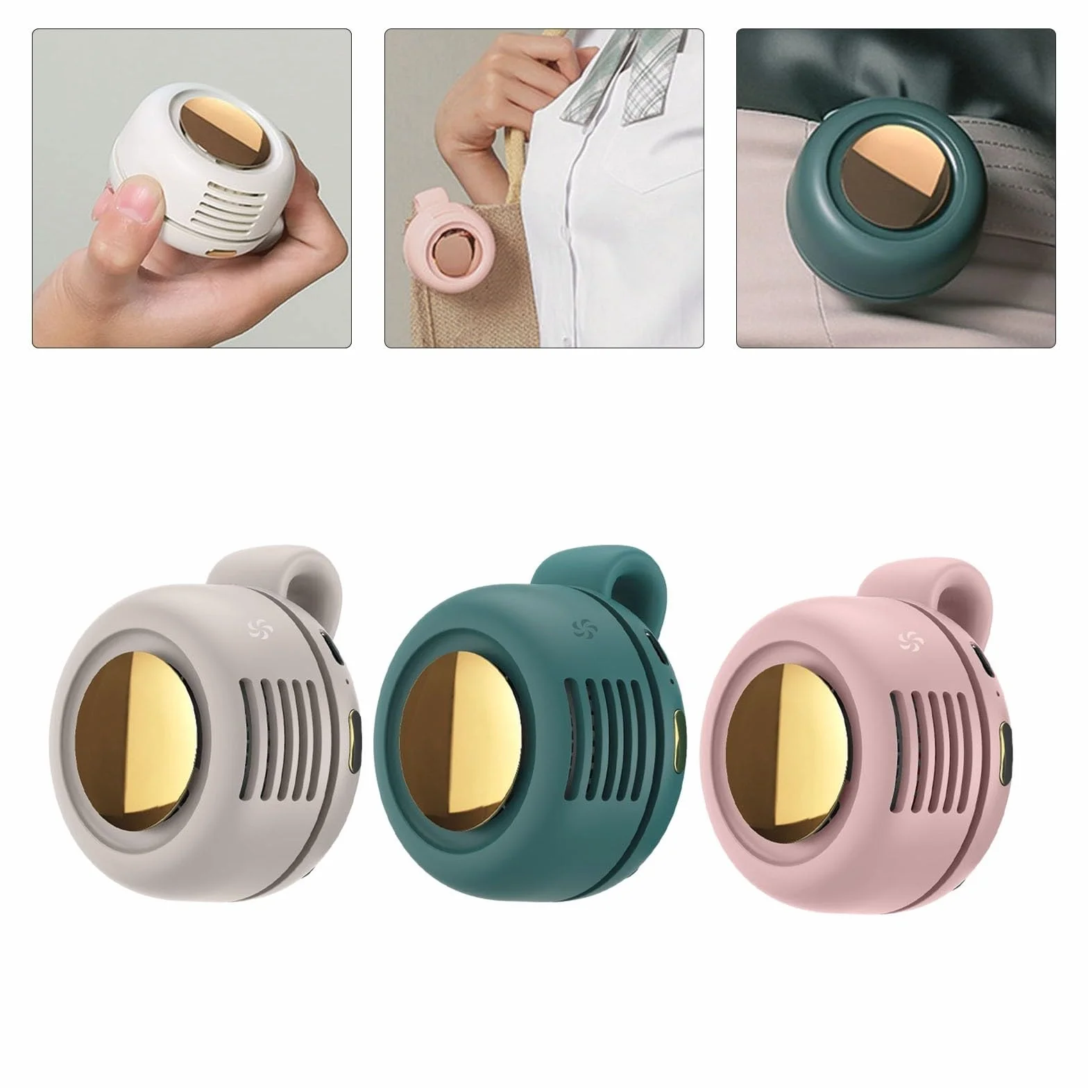 Ventilador de cintura 3 velocidades ajustables rotación 360° brisa fresca