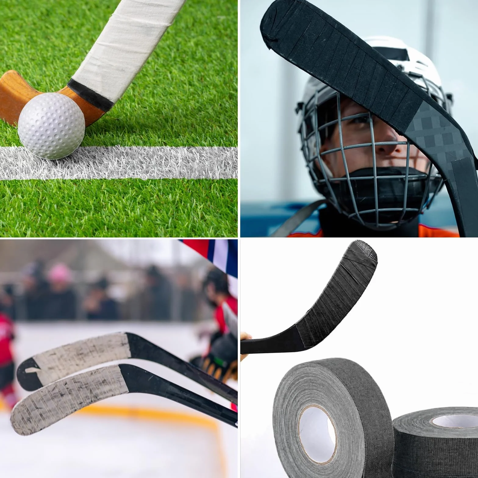 Cinta Hockey Autoadhesiva 25m x 25mm Palo Stick Agarre para Golf Tenis Bádminton (Negro Blanco)