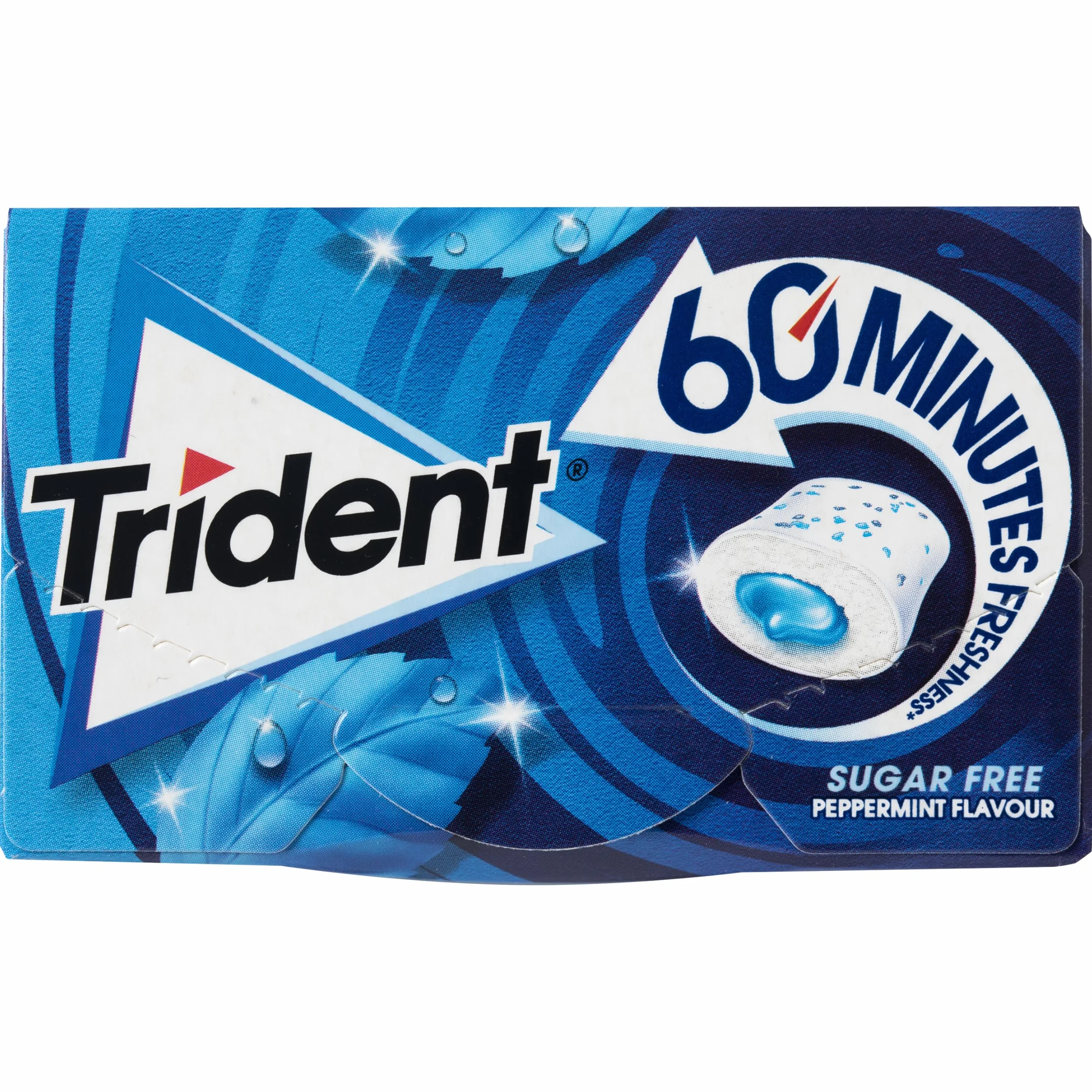 Trident 60 Minutos Menta - Chicles sin Azúcar con Sabor a Menta - Paquete de 16 Envases 22 g
