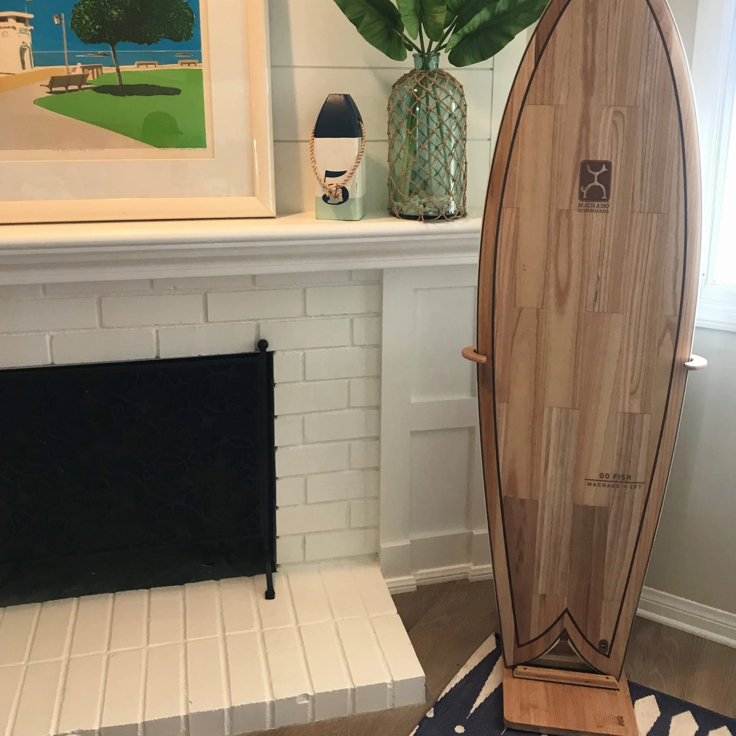 Pie de bambú para tablas de surf | Soporte para exponer tu tabla