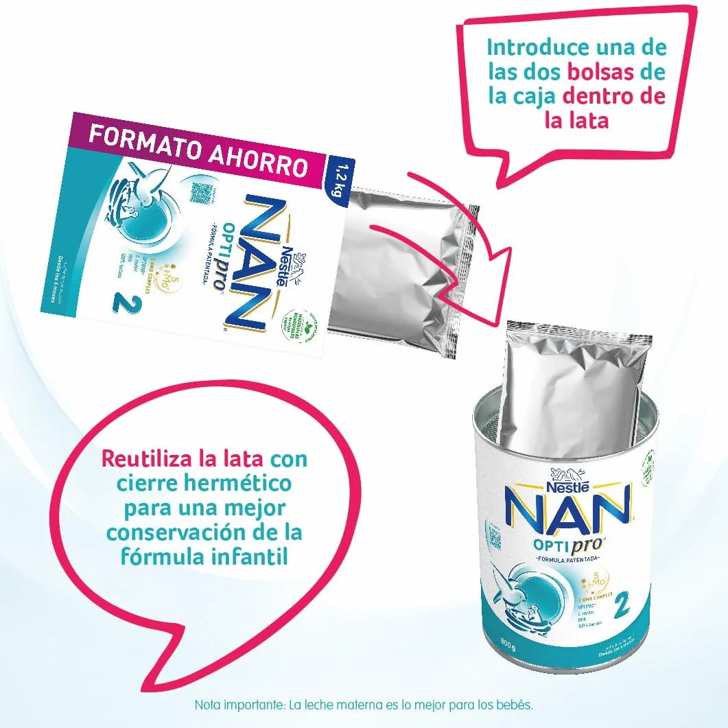 Nestlé NAN OPTIPRO 2 Leche de continuación en polvo 1200g