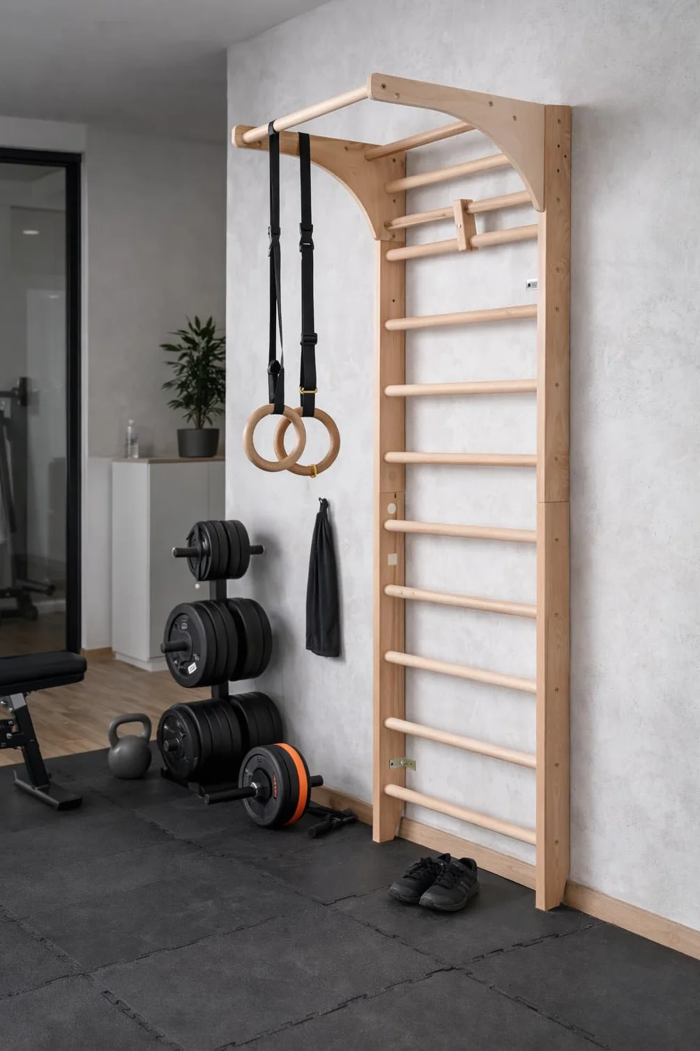 Espaldera de Gimnasio Kombi-1-220 Escalera Sueca de Madera para Niños y Adultos