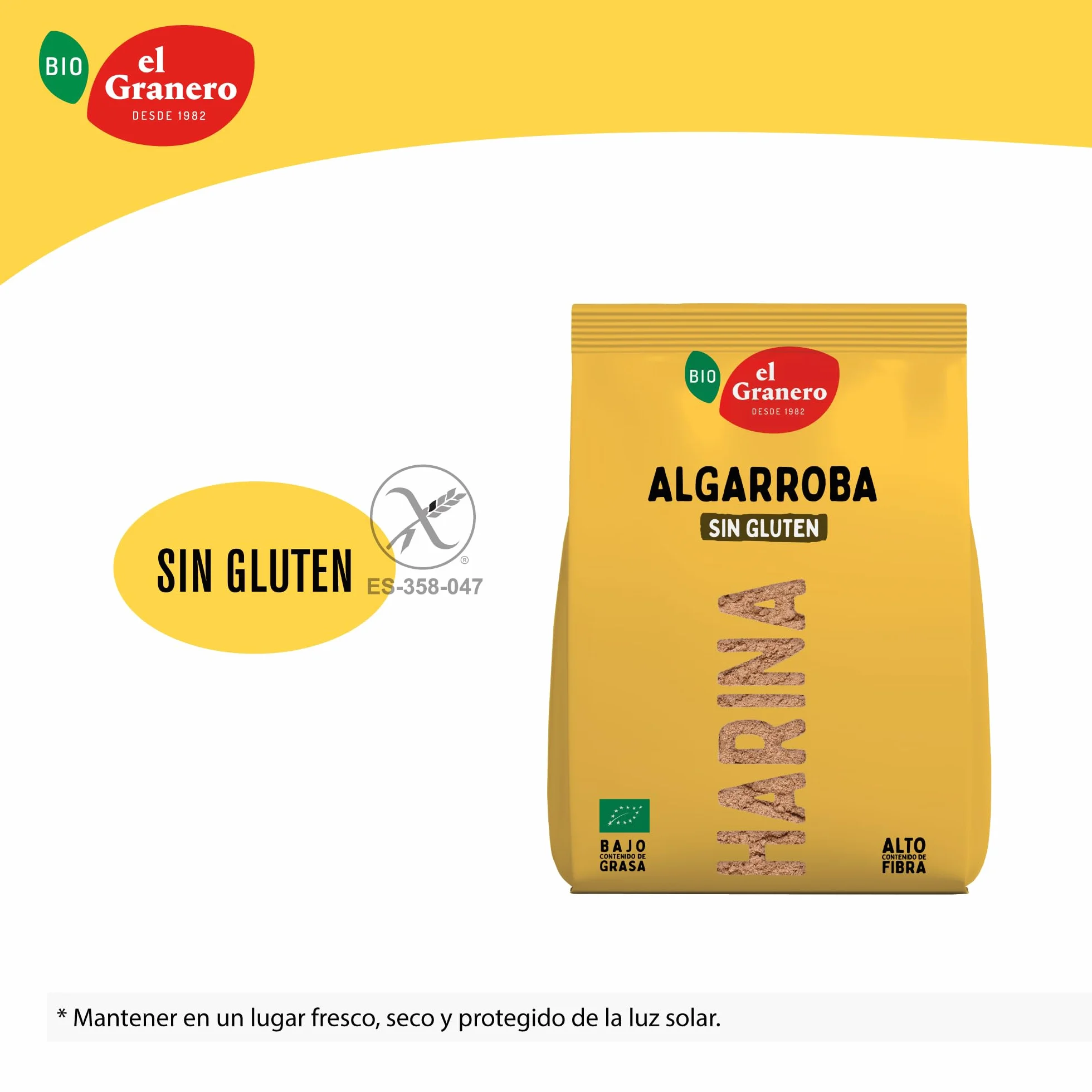 El Granero Integral Harina de Trigo Algarroba BIO Sin Gluten 500 g