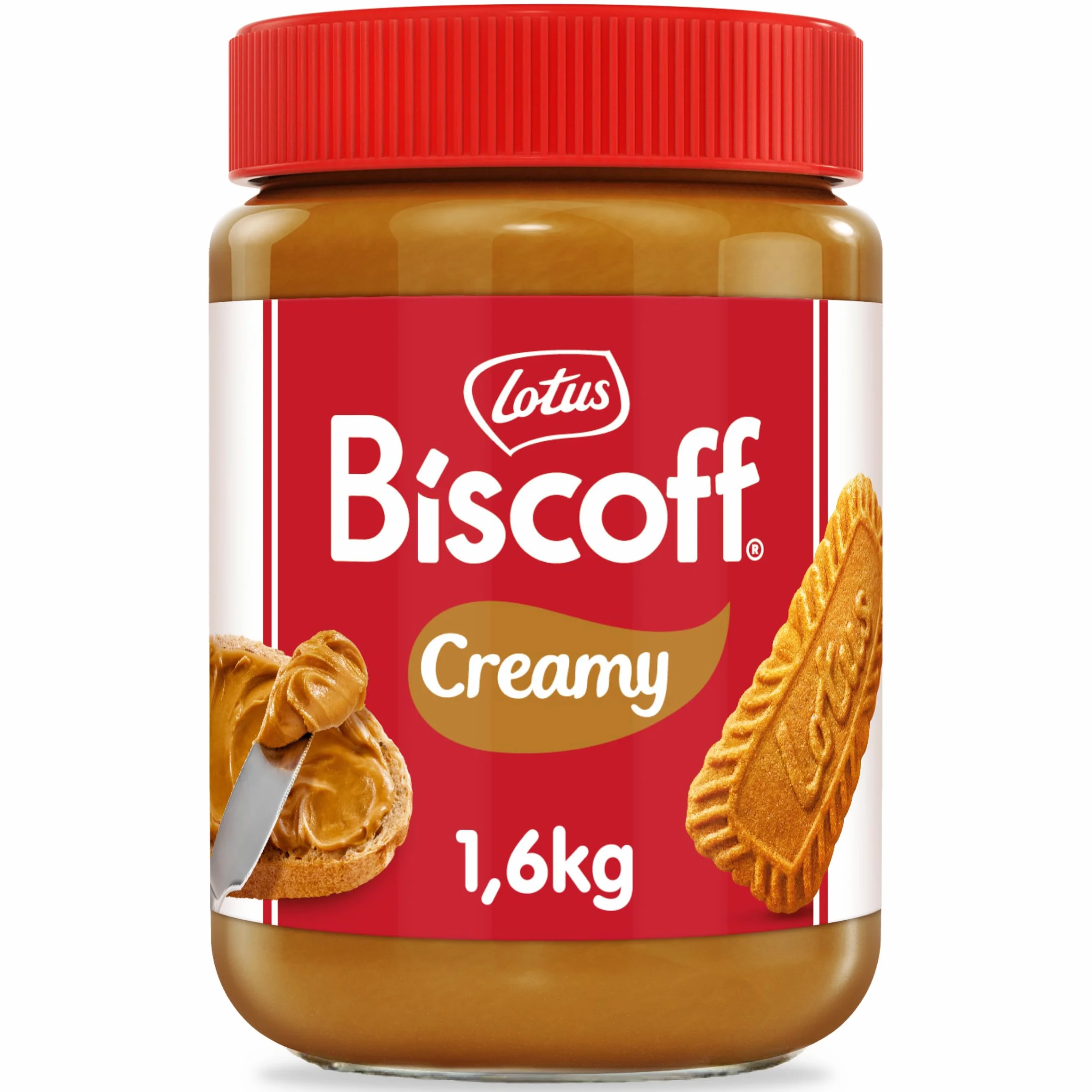 Lotus Biscoff | Crema Dulce para Untar | Cremoso | Sabor a Galleta Caramelizada | Vegano | Sin Frutos Secos | Sin Colorantes ni Aromas Añadidos | Tarro PET | 1.6 kg