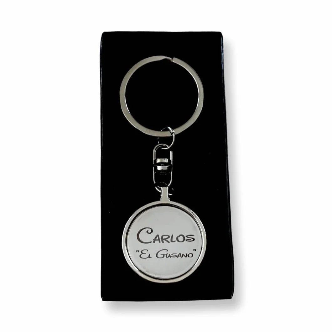 Llavero Personalizado Pelota de Futbol Baloncesto Golf Tenis Grabado Permanente Metal Caja Negra