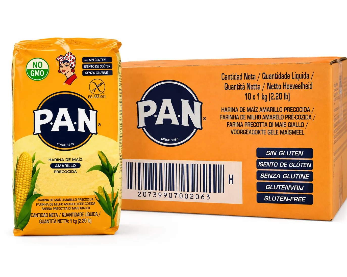 HARINA - PAN - CAJA DE HARINA PAN DE MAIZ AMARILLO PRECOCIDA - 1 KG - 10 UNIDADES